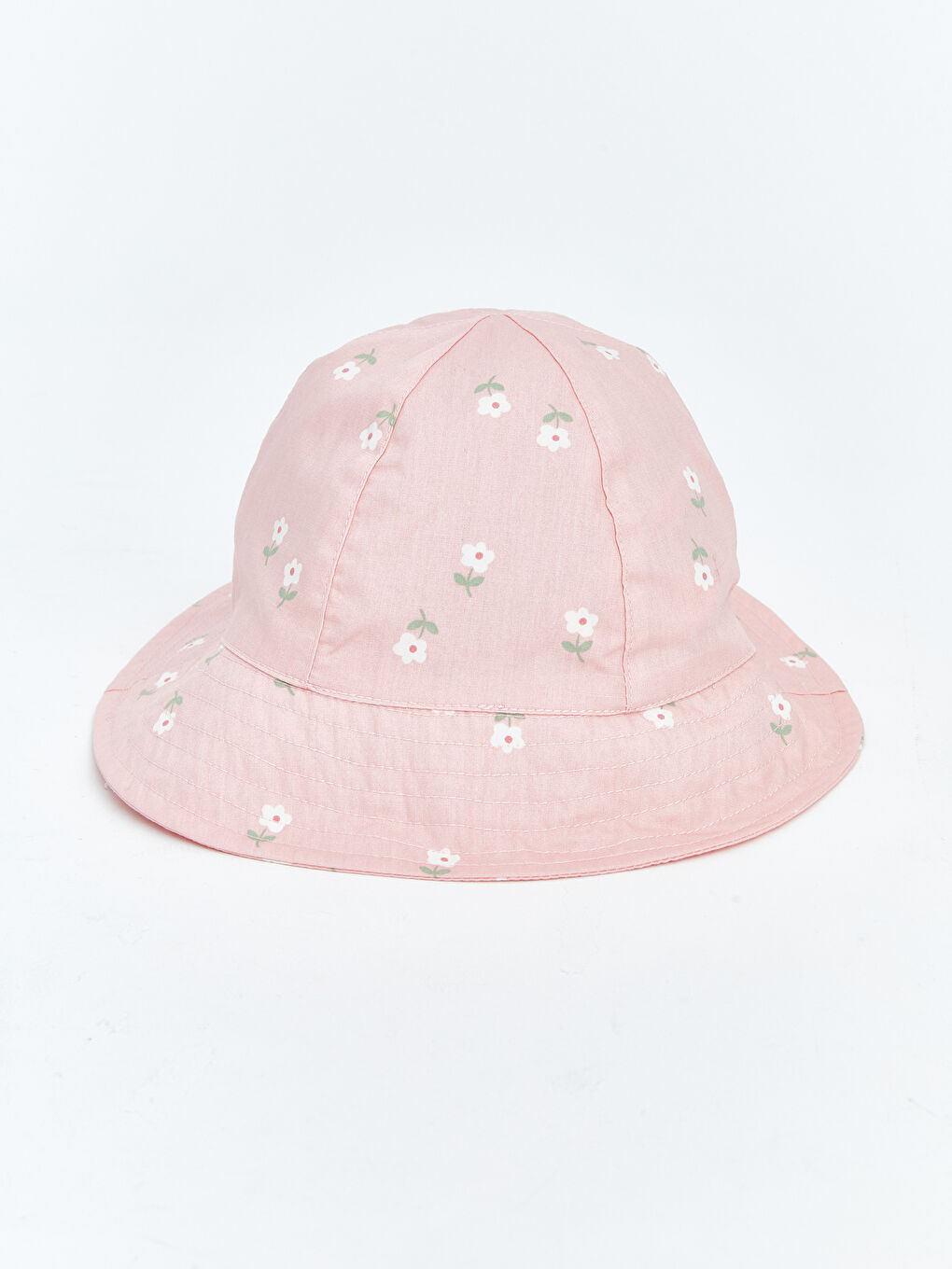 Pembe Çiçekli Kız Bebek Bucket Şapka-0