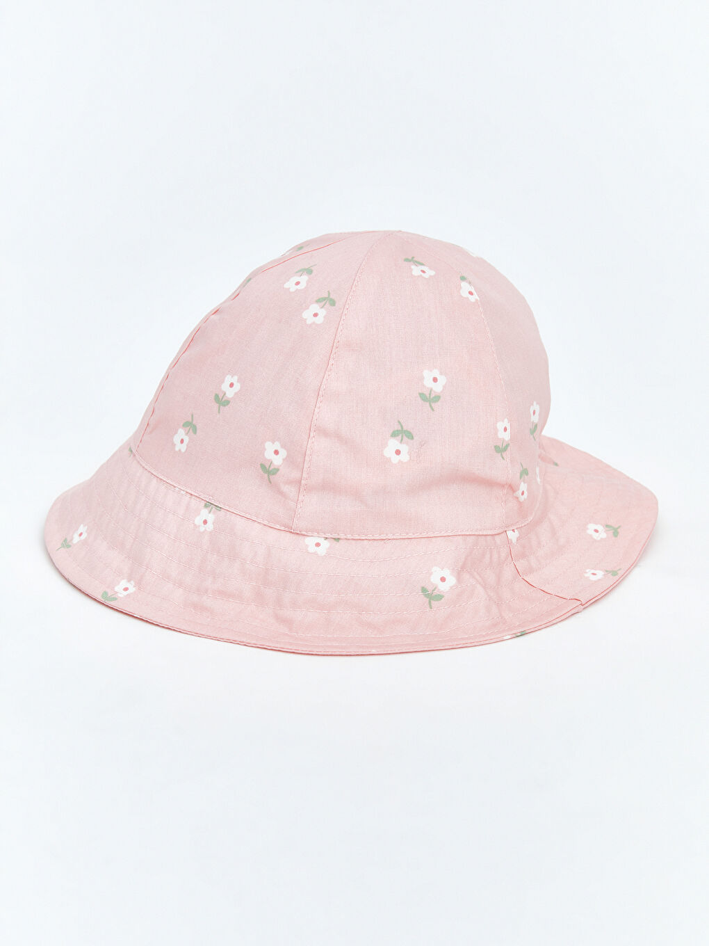 Pembe Çiçekli Kız Bebek Bucket Şapka-1