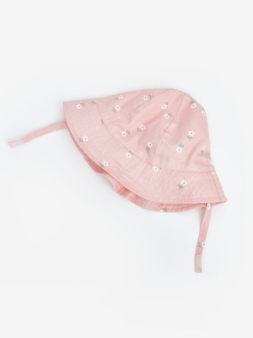 Pembe Çiçekli Kız Bebek Bucket Şapka-3