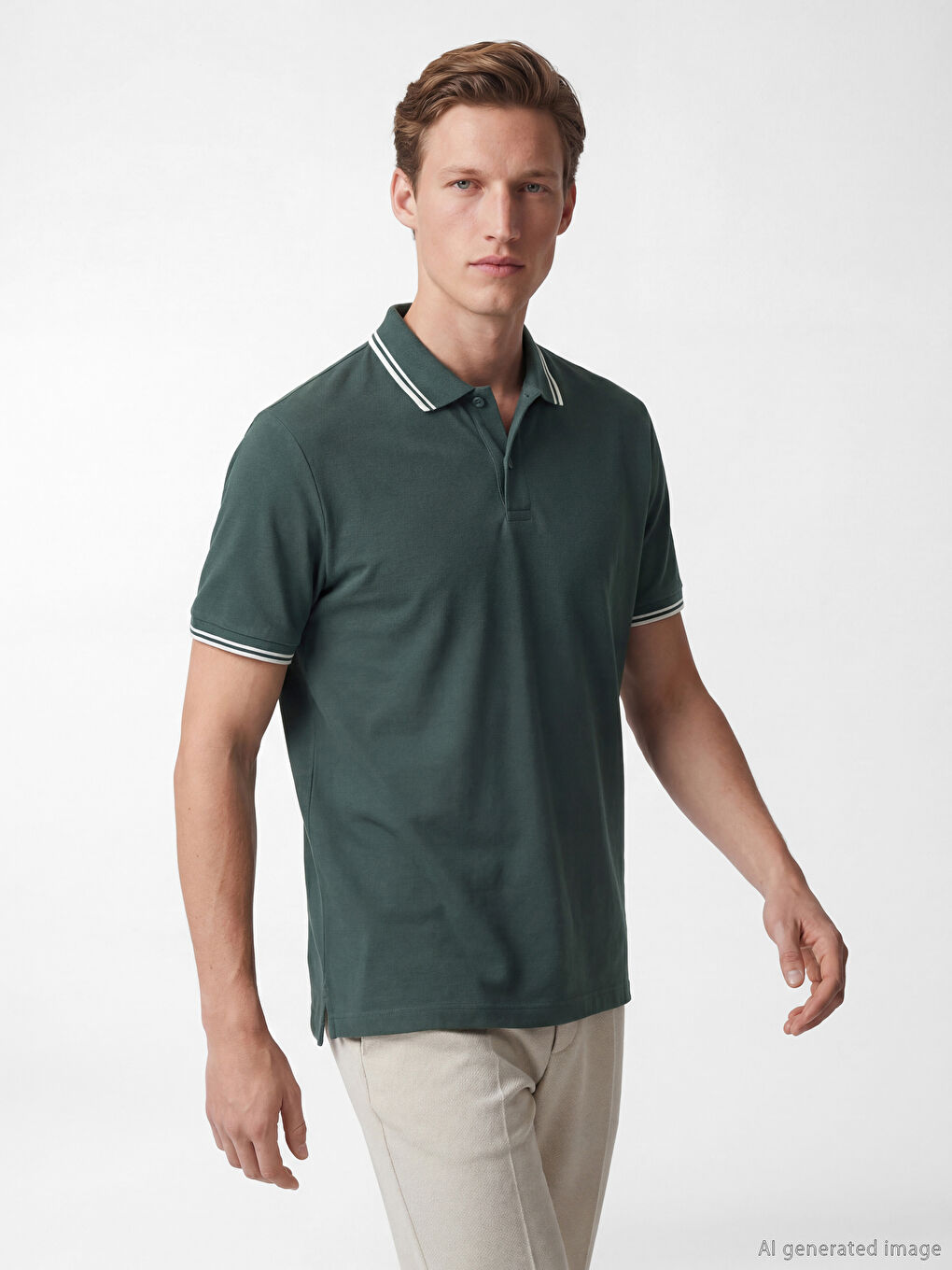 Yeşil Polo Yaka Erkek Pike Tişört