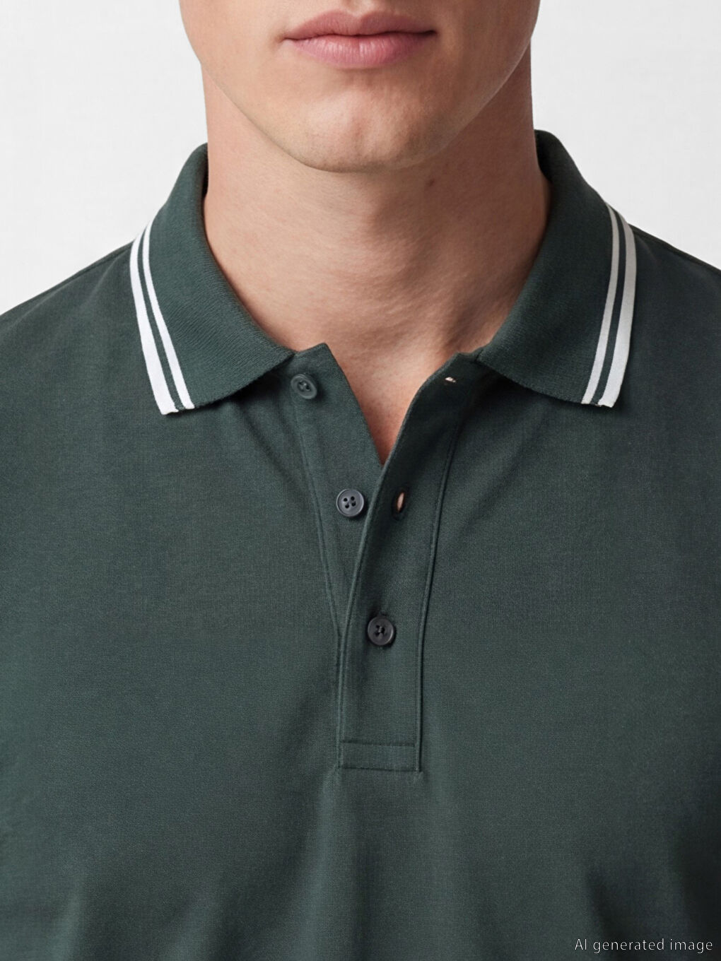 Yeşil Polo Yaka Erkek Pike Tişört-2