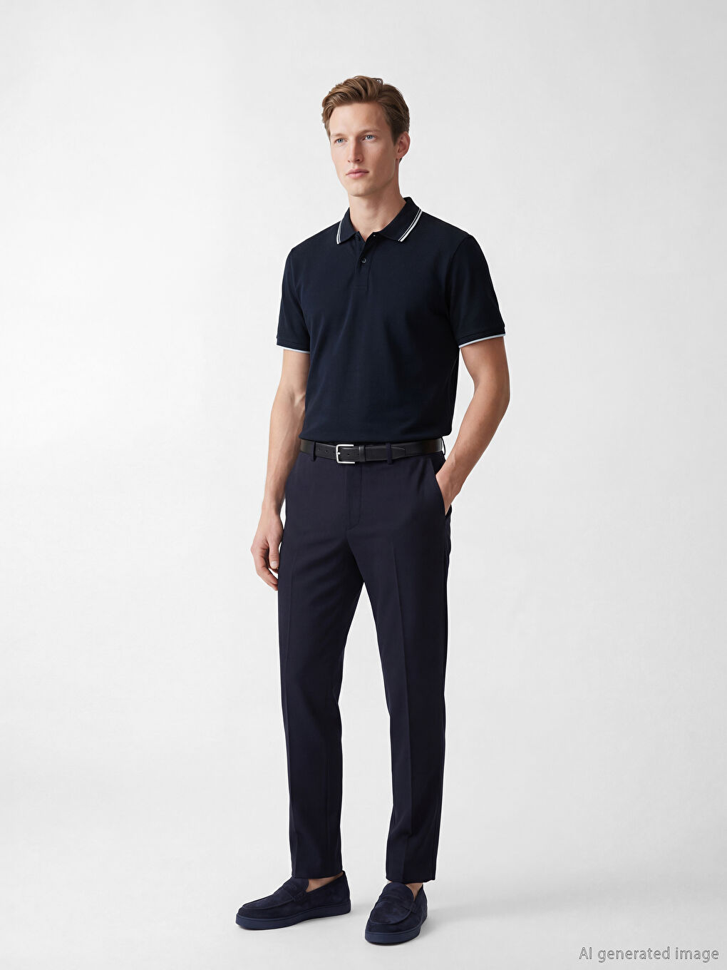 Polo Collar Men's Pique T-Shirt-1