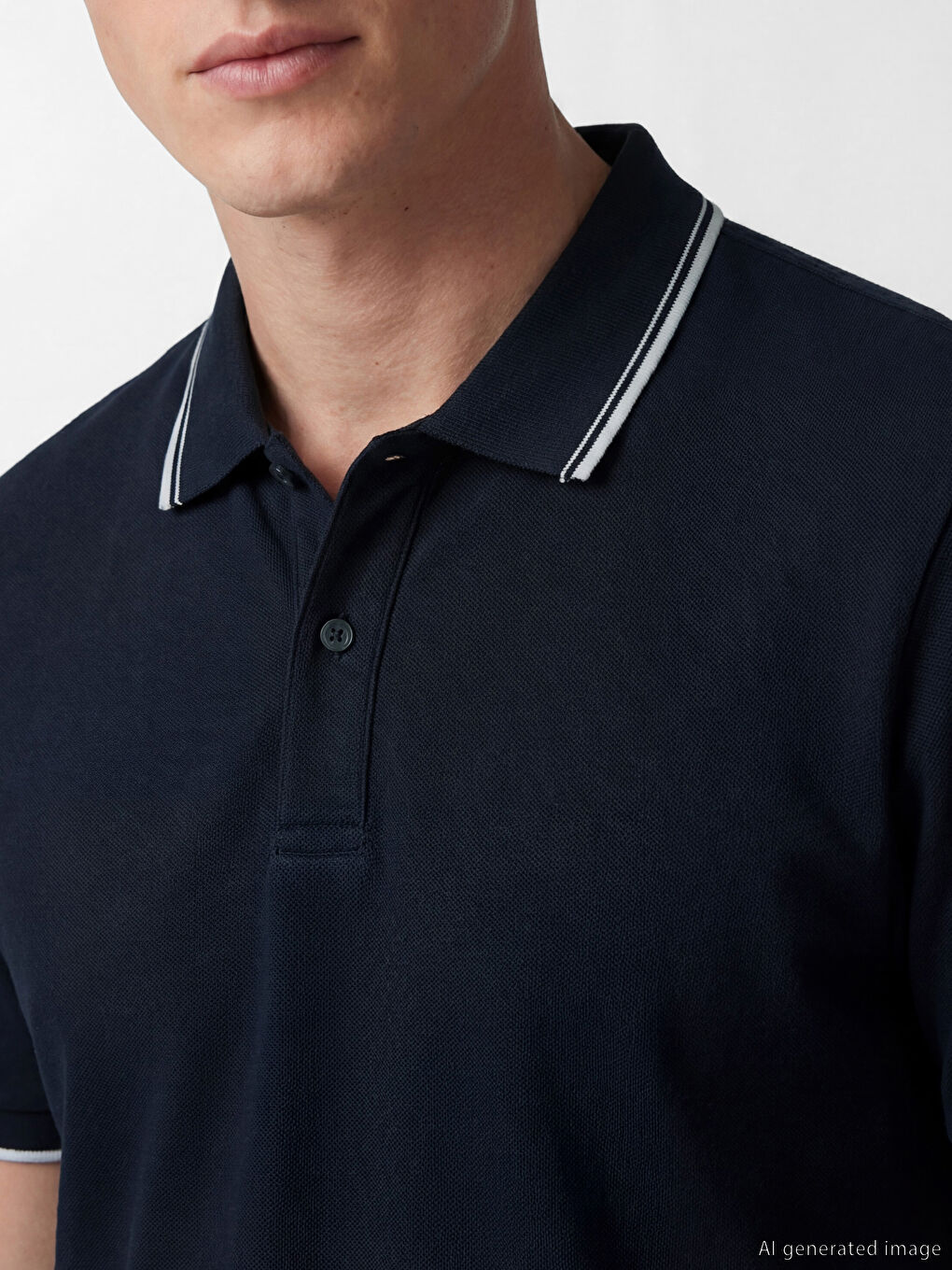 Polo Collar Men's Pique T-Shirt-2