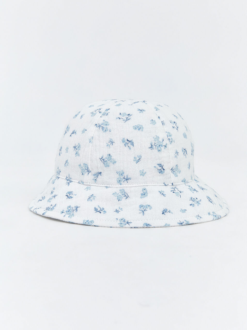 Ekru Baskılı Kız Bebek Bucket Şapka 