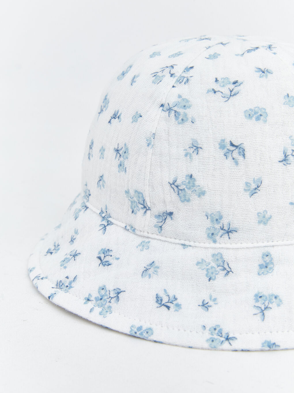 Ekru Baskılı Kız Bebek Bucket Şapka -2