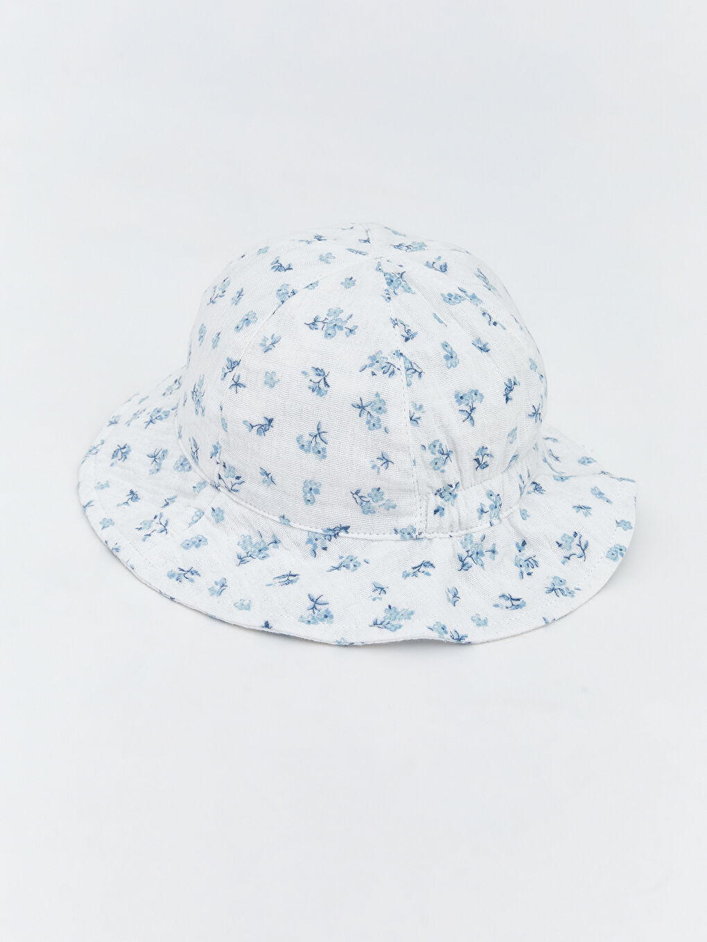 Ekru Baskılı Kız Bebek Bucket Şapka -3