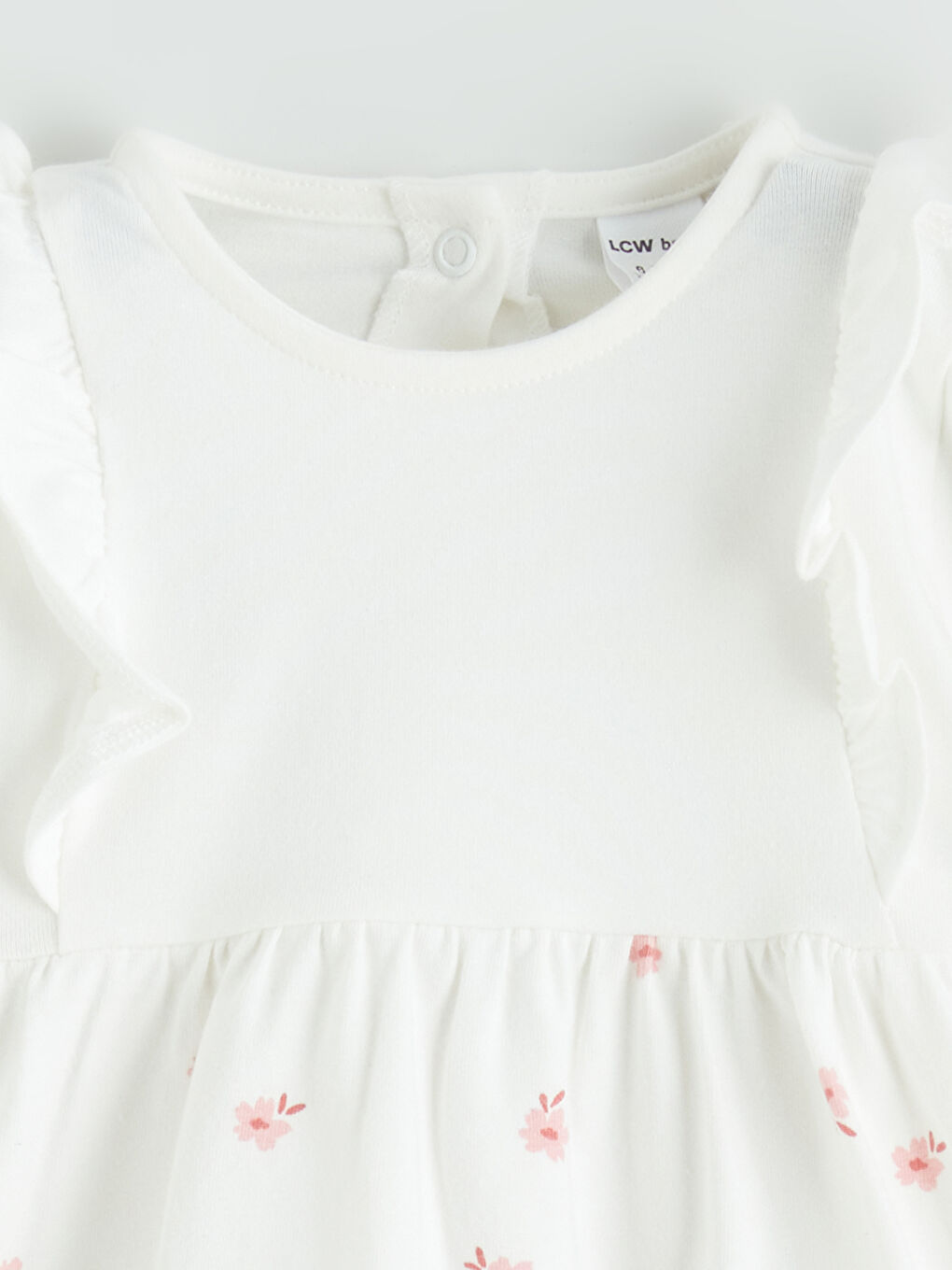 Ekru Çiçekli Kız Bebek Bluz ve Tayt-2