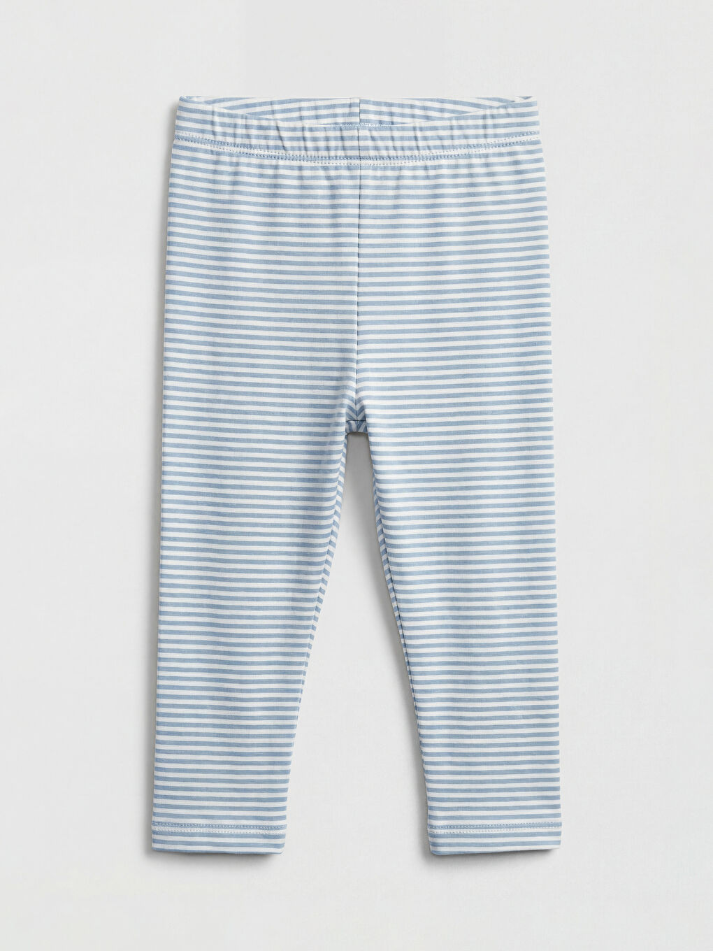 Ekru Beli Lastikli Çizgili Kız Bebek Tayt