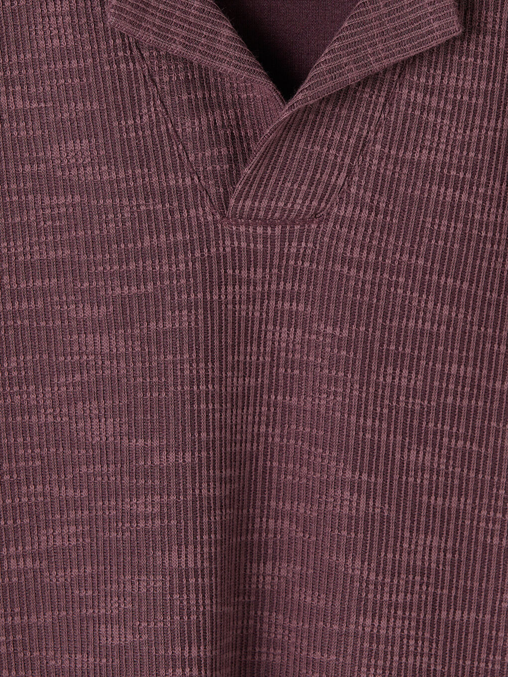 Mürdüm Polo Yaka Dokulu Erkek Tişört-2