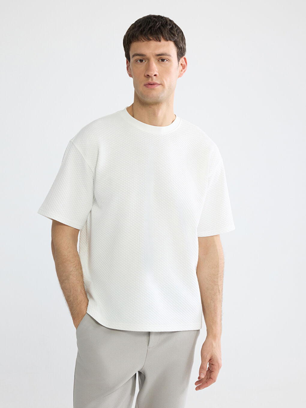 Crew Neck Textured Men's T-Shirt