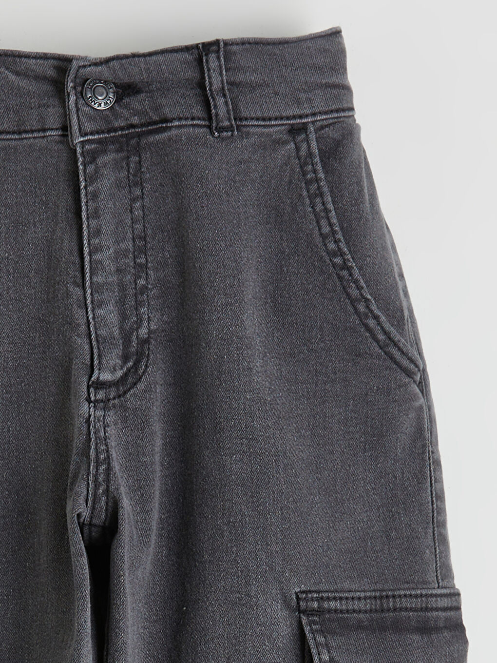 Antrasit Erkek Çocuk Kargo Jean Pantolon-1