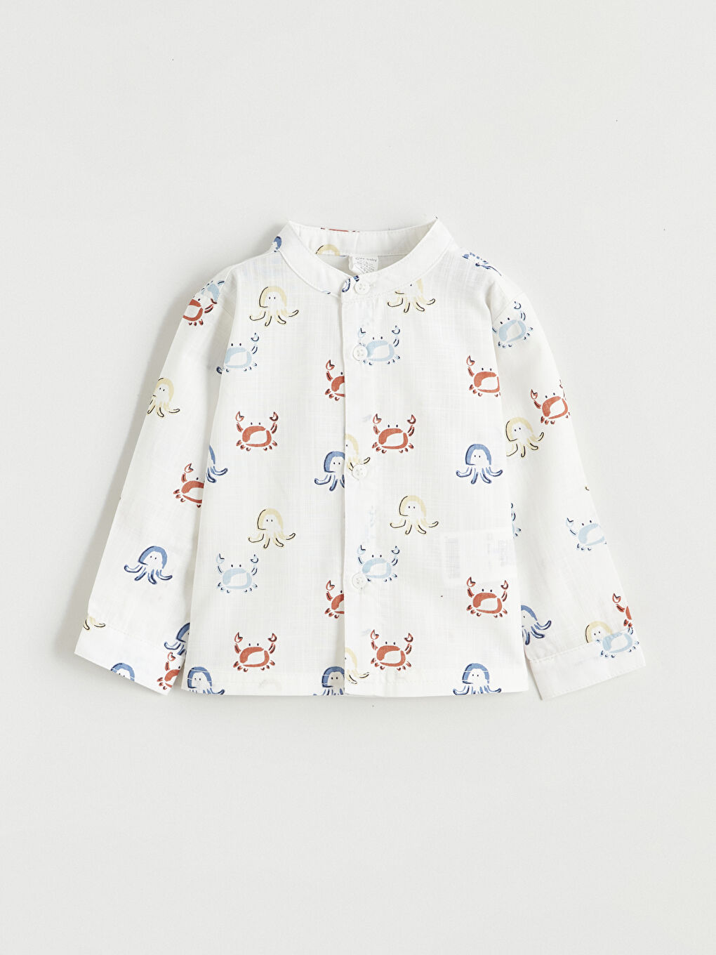 Ekru Hakim Yaka Erkek Bebek Desenli Gömlek