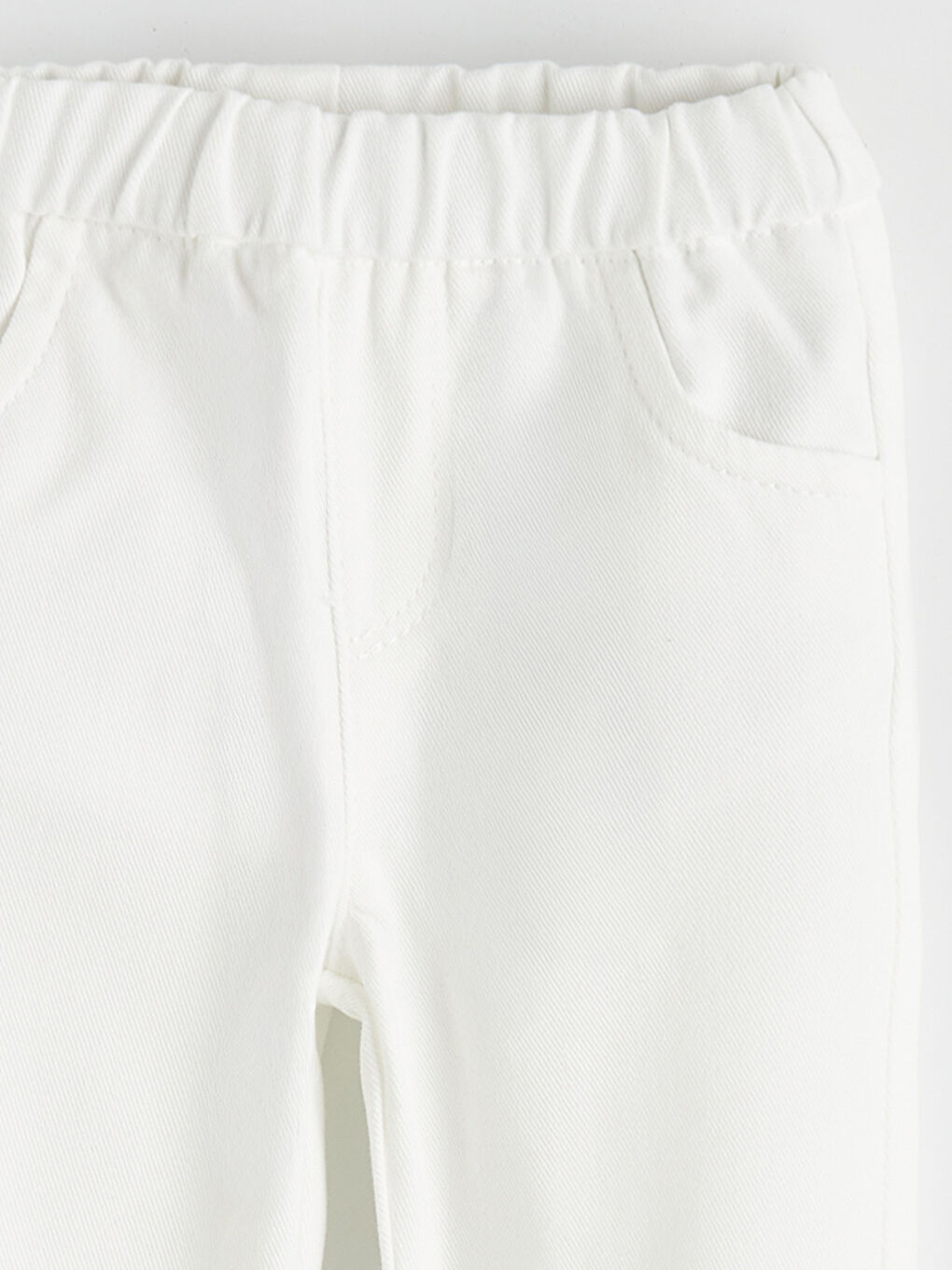 Ekru Dar Kalıp Erkek Bebek Gabardin Pantolon-2