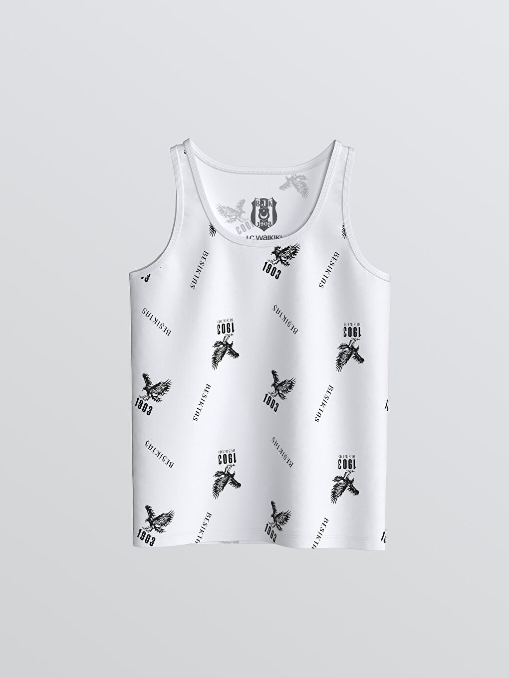 Beyaz Beşiktaş Baskılı Erkek Çocuk Atlet 2'li-2