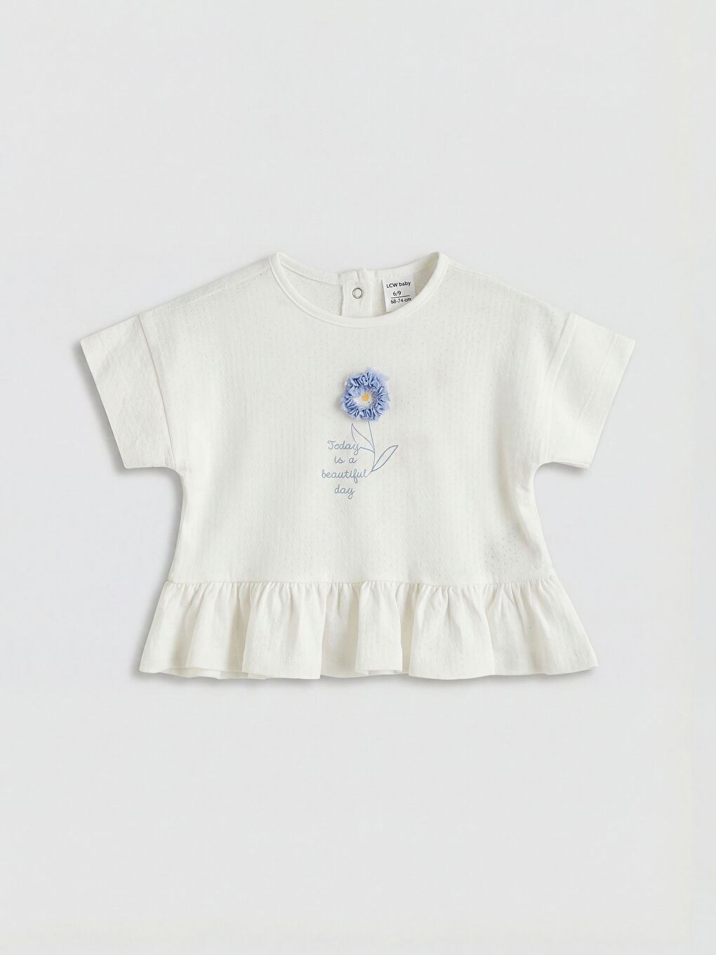 Ekru Nakışlı Kız Bebek Tişört ve Tayt Takım-1