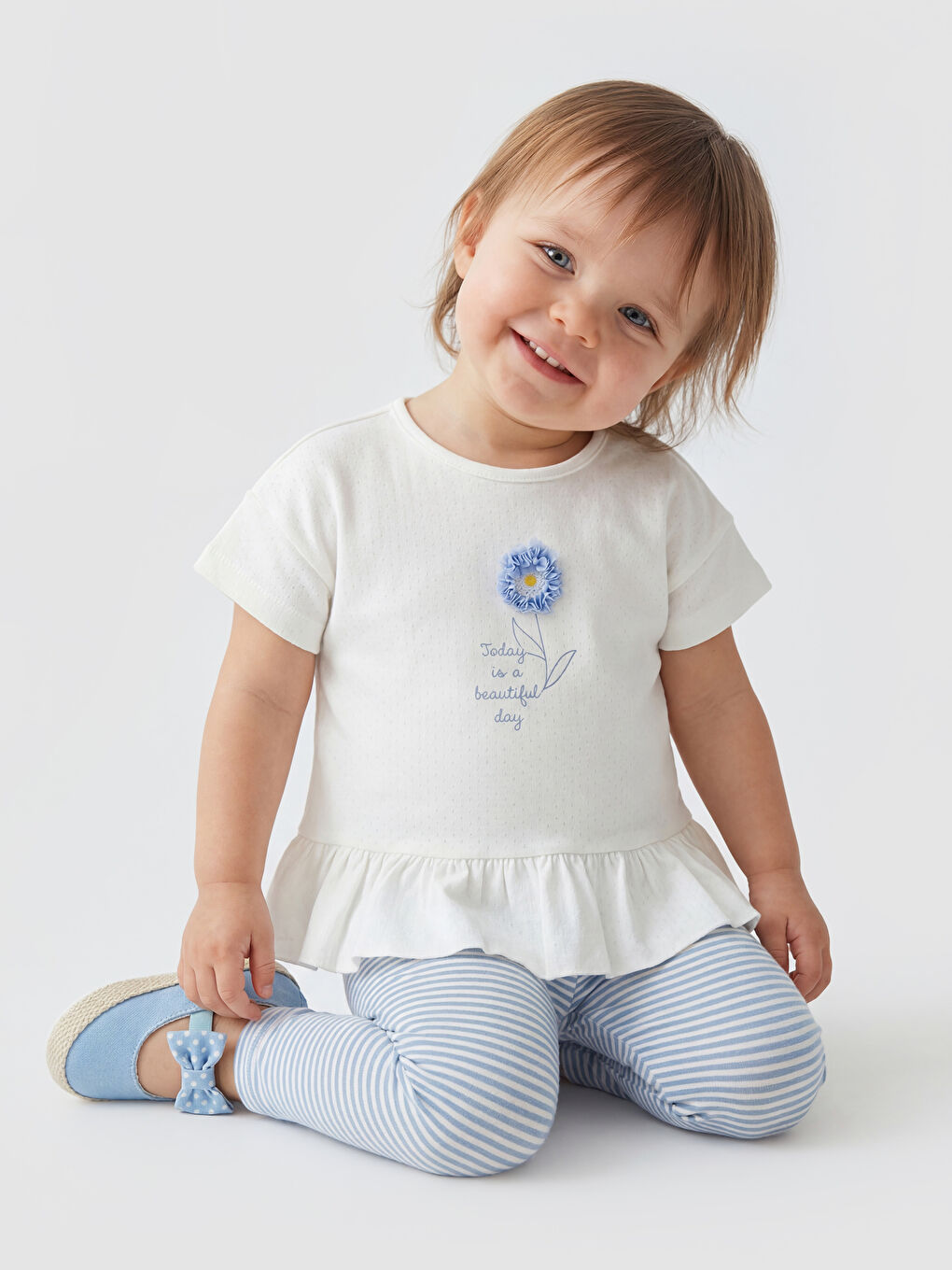 Embroidered Baby Girls' T-Shirt and Leggings Set-1