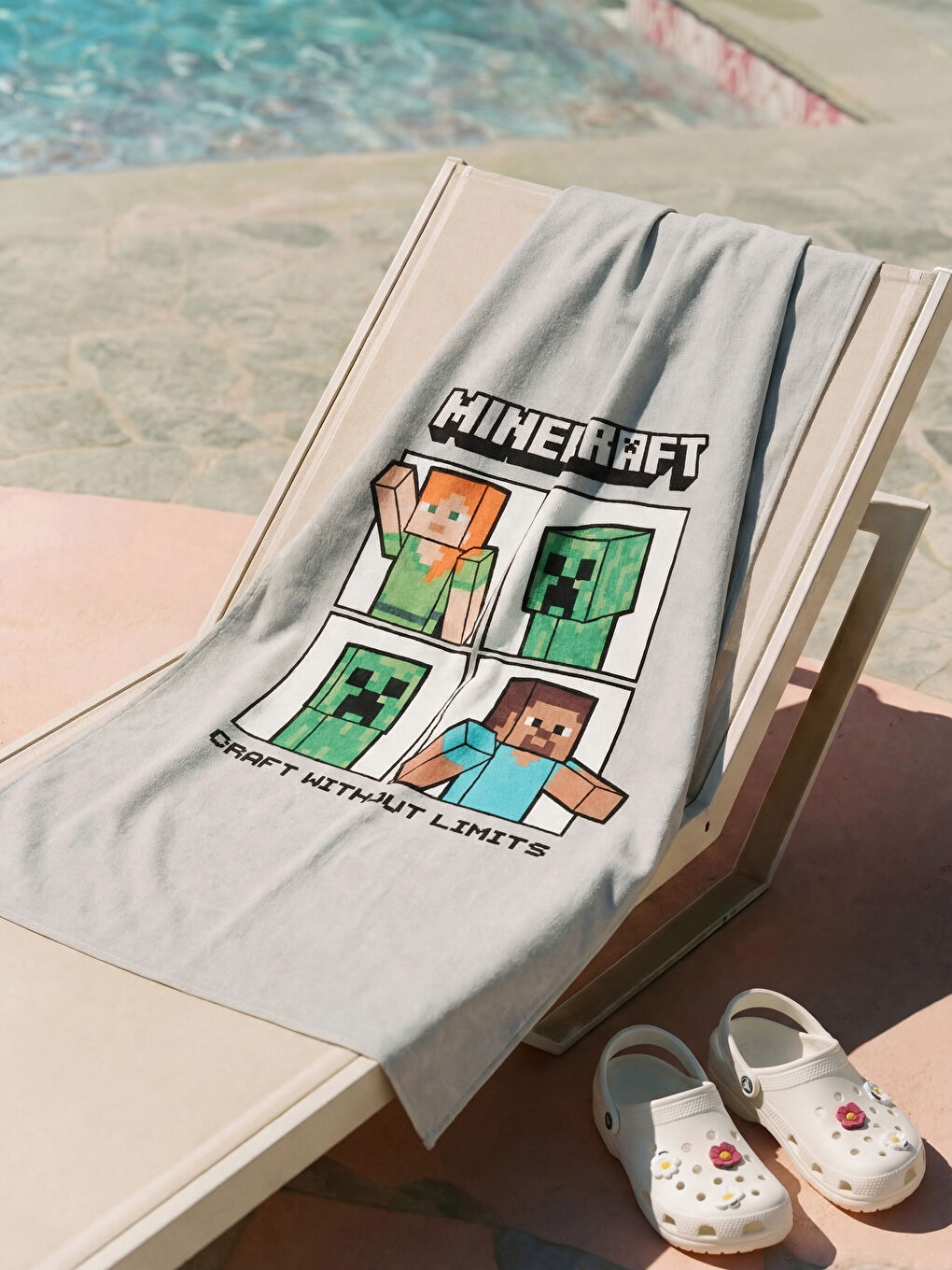 Karışık Minecraft Baskılı Erkek Plaj Havlusu 70x150 cm