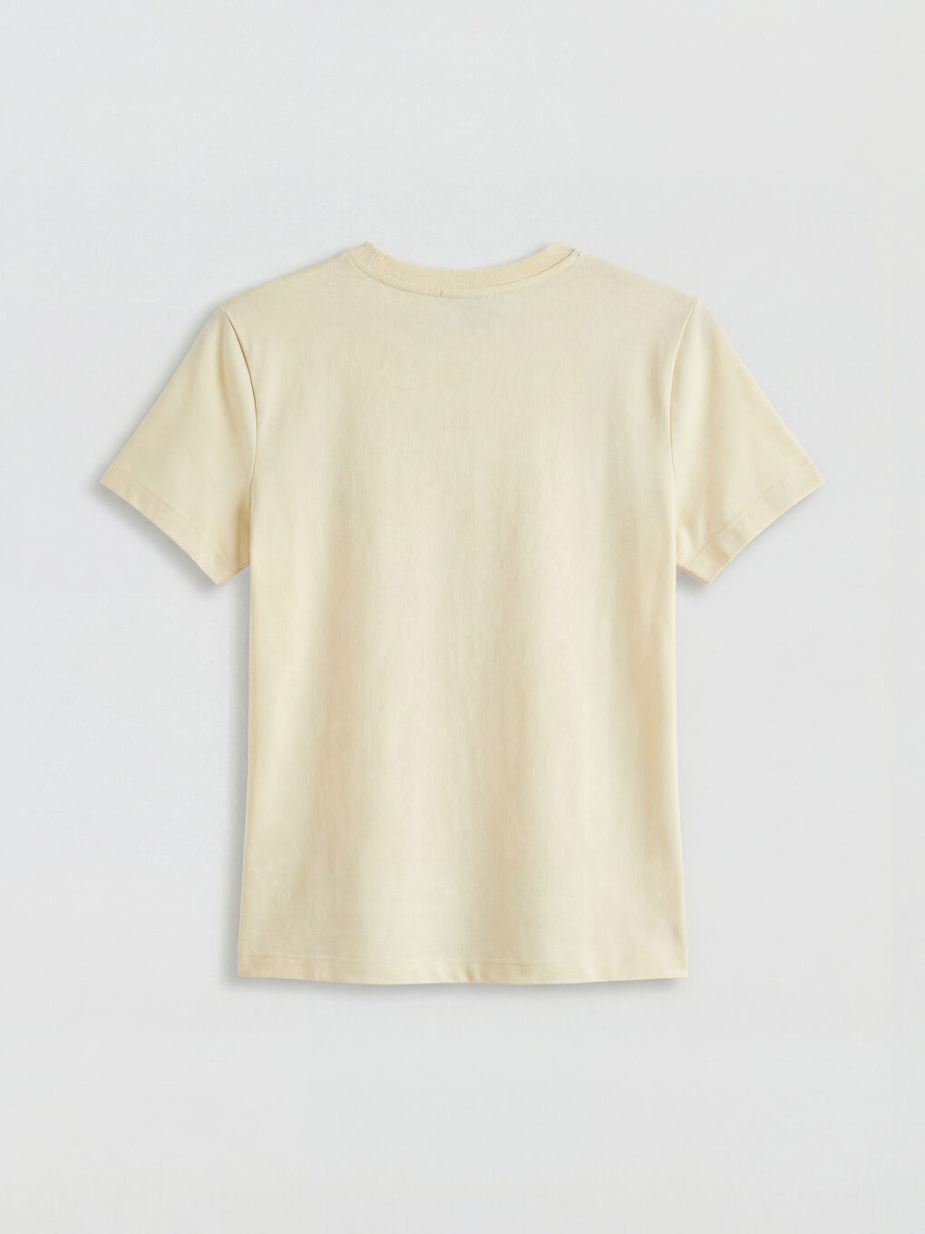 Bej Bisiklet Yaka Kadın Crop-4