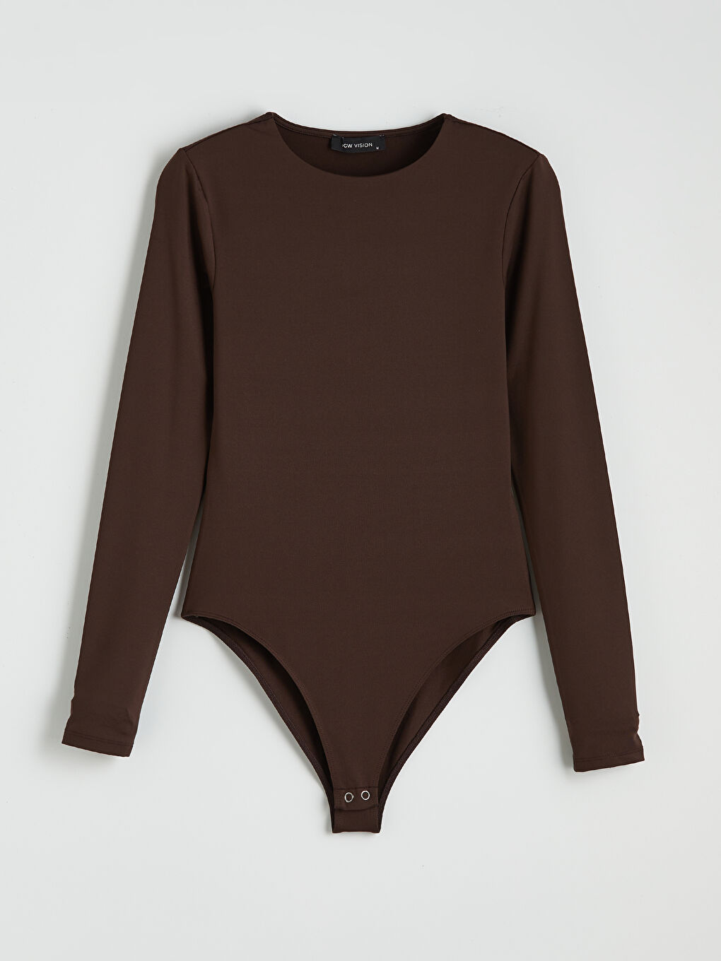 Kahverengi Bisiklet Yaka Kadın Body