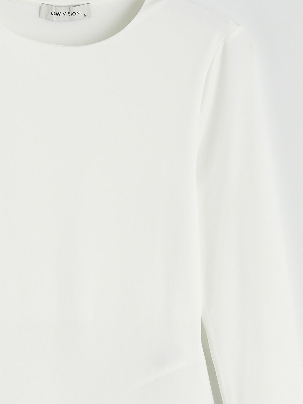 Beyaz Bisiklet Yaka Kadın Triko Badi-5