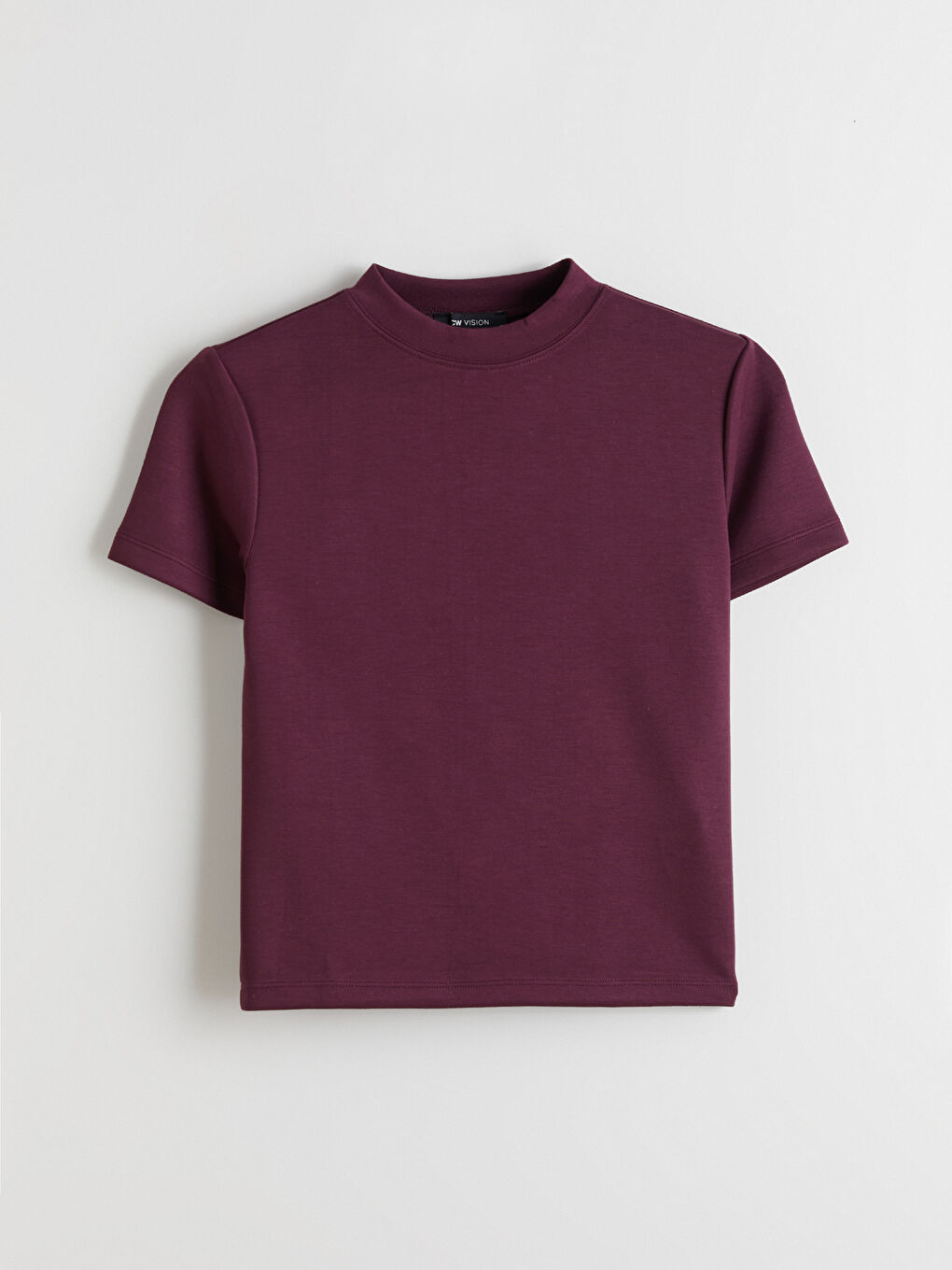 Mürdüm Bisiklet Yaka Kadın Tişört-4