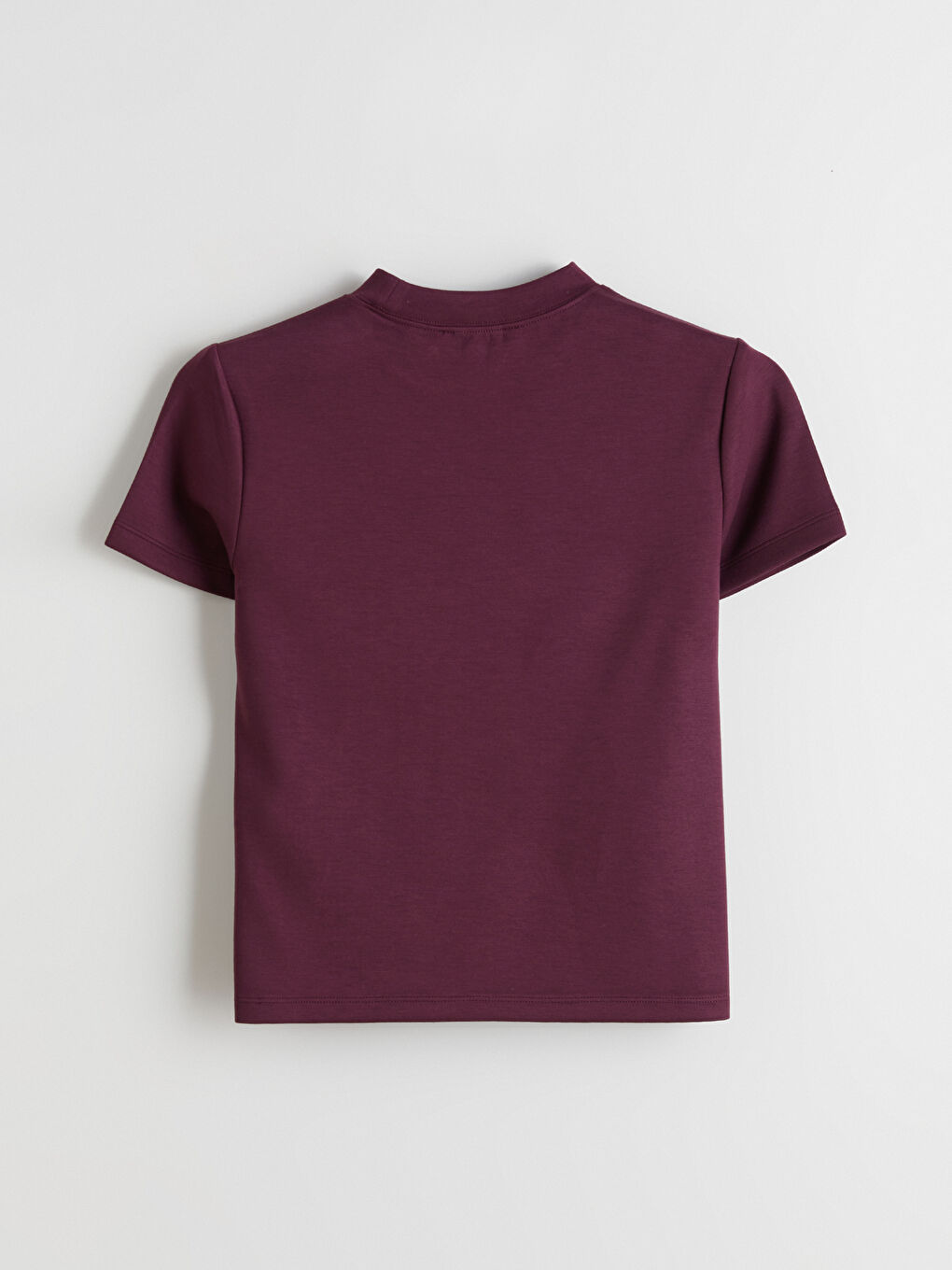 Mürdüm Bisiklet Yaka Kadın Tişört-5