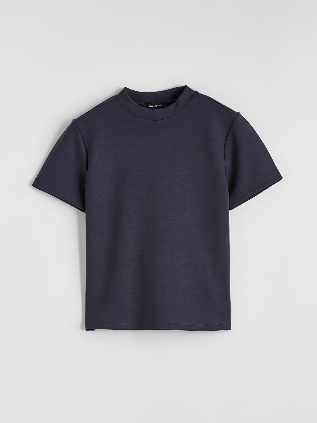 Lacivert Bisiklet Yaka Kadın Tişört