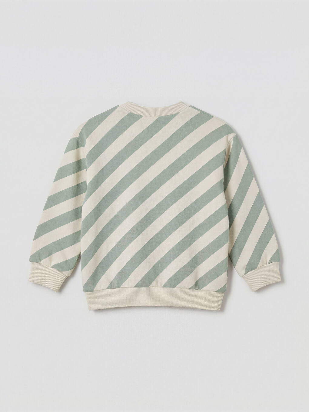 Ekru Çizgili Erkek Bebek Sweatshirt-1