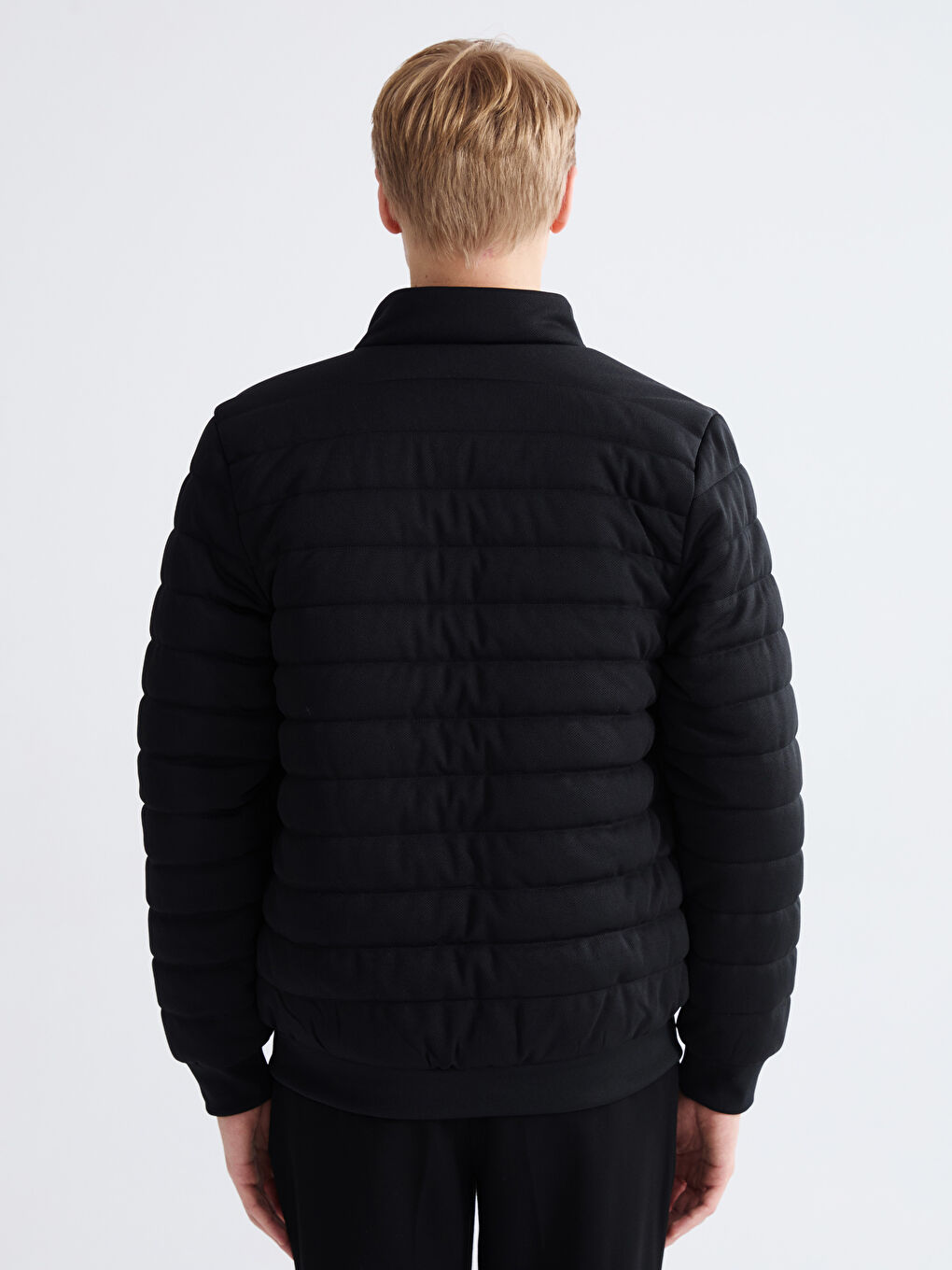 Slim Fit Funnel Neck Men's Coat-4