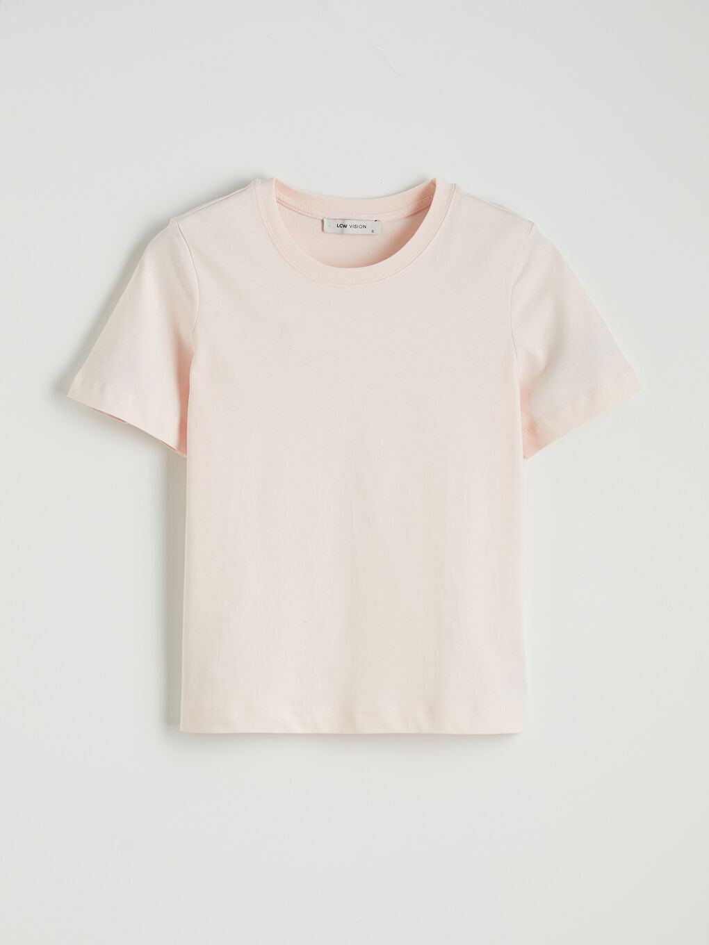 Pembe Bisiklet Yaka Kadın Tişört-4