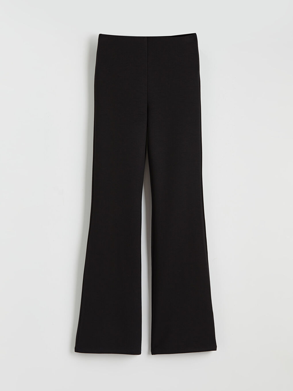 Siyah Beli Lastikli İspanyol Paça Kadın Tayt Pantolon-4