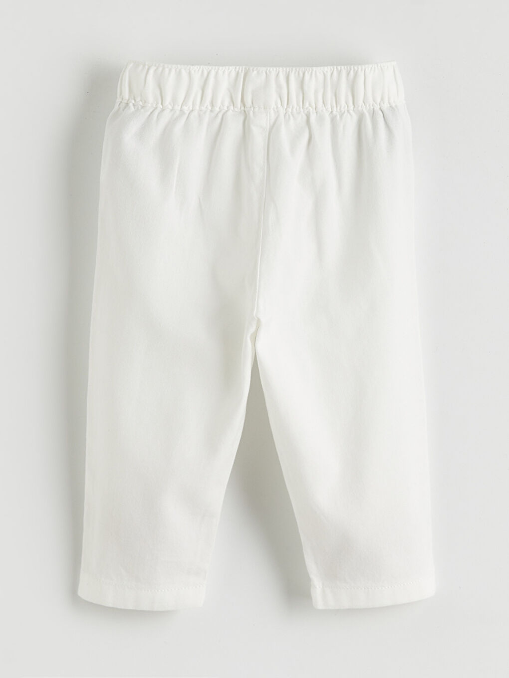Ekru Beli Lastikli Erkek Bebek Pantolon-1