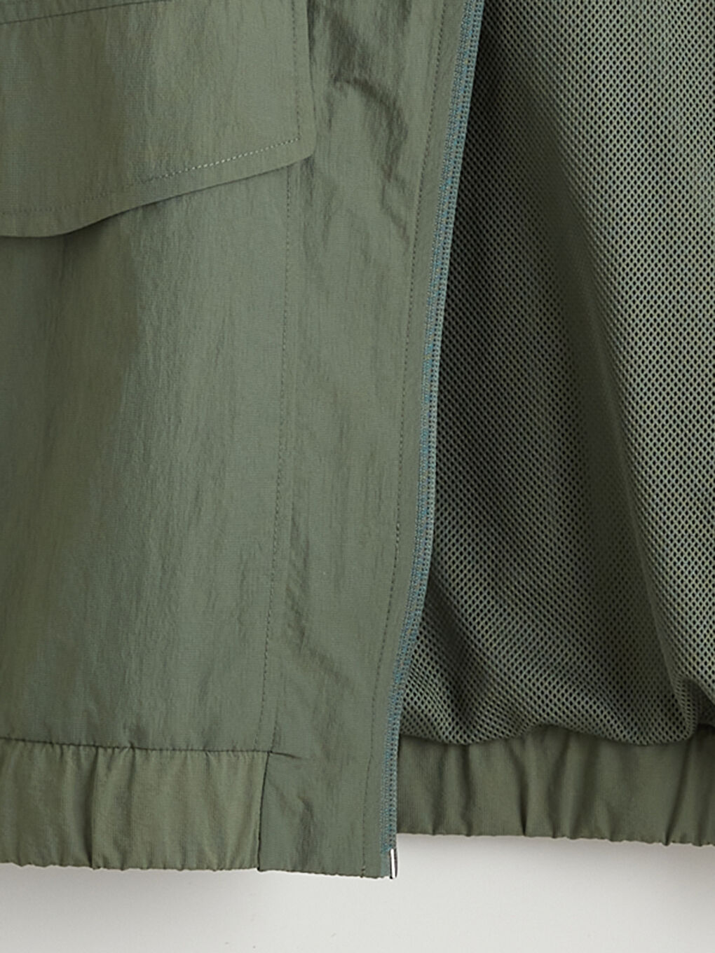 Yeşil Loose Fit Kapüşonlu Erkek Yağmurluk-6