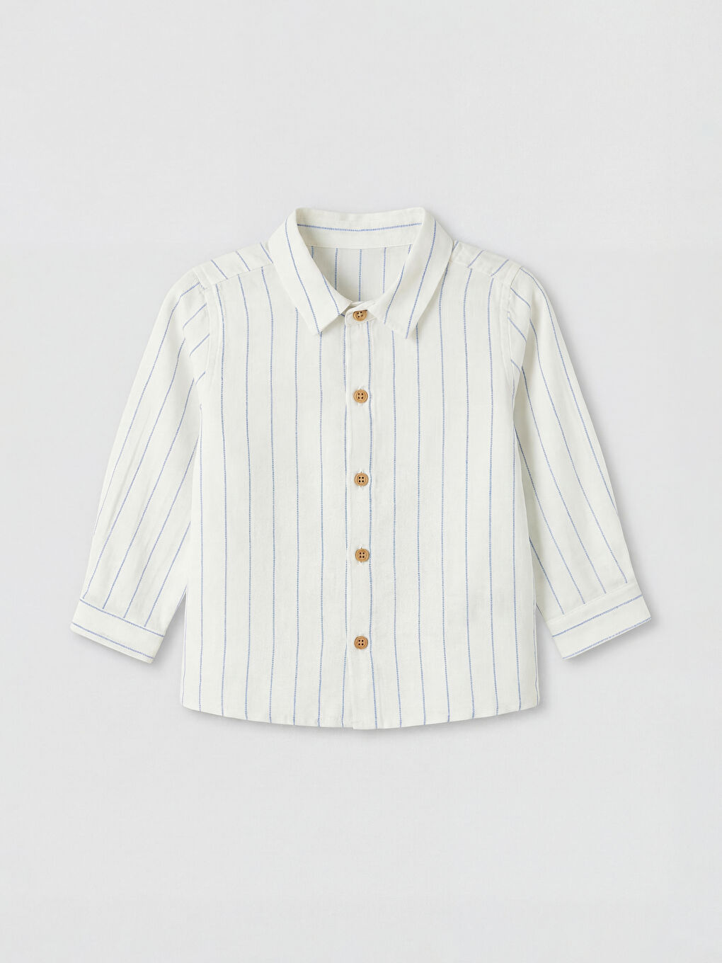 Mavi Çizgili Erkek Bebek Gömlek ve Pantolon-1