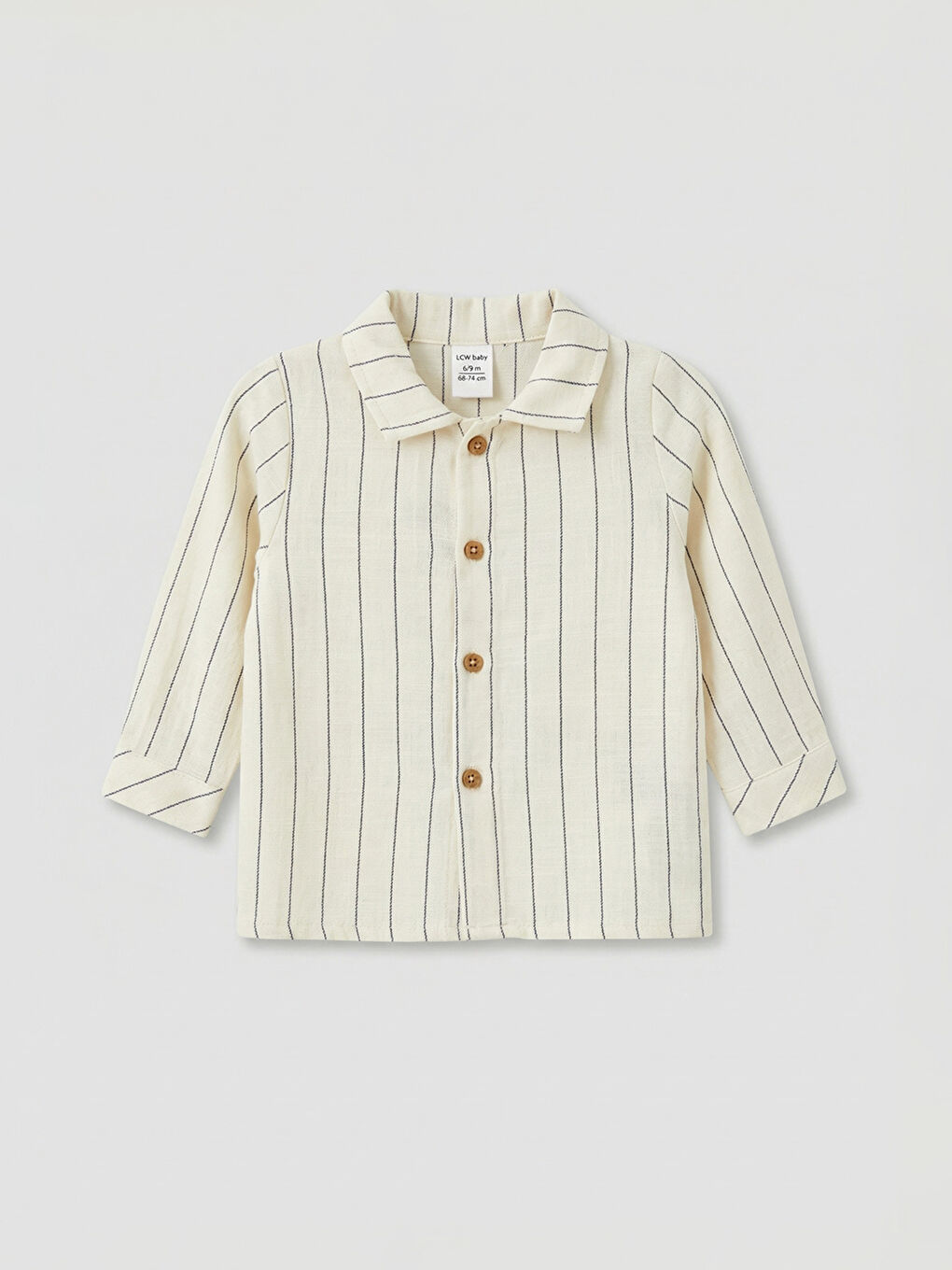 Ekru Uzun Kollu Gömlek ve Pantolon Erkek Bebek Takımı-1