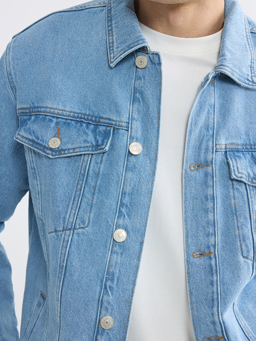 İndigo Standart Kalıp Erkek Jean Ceket-2