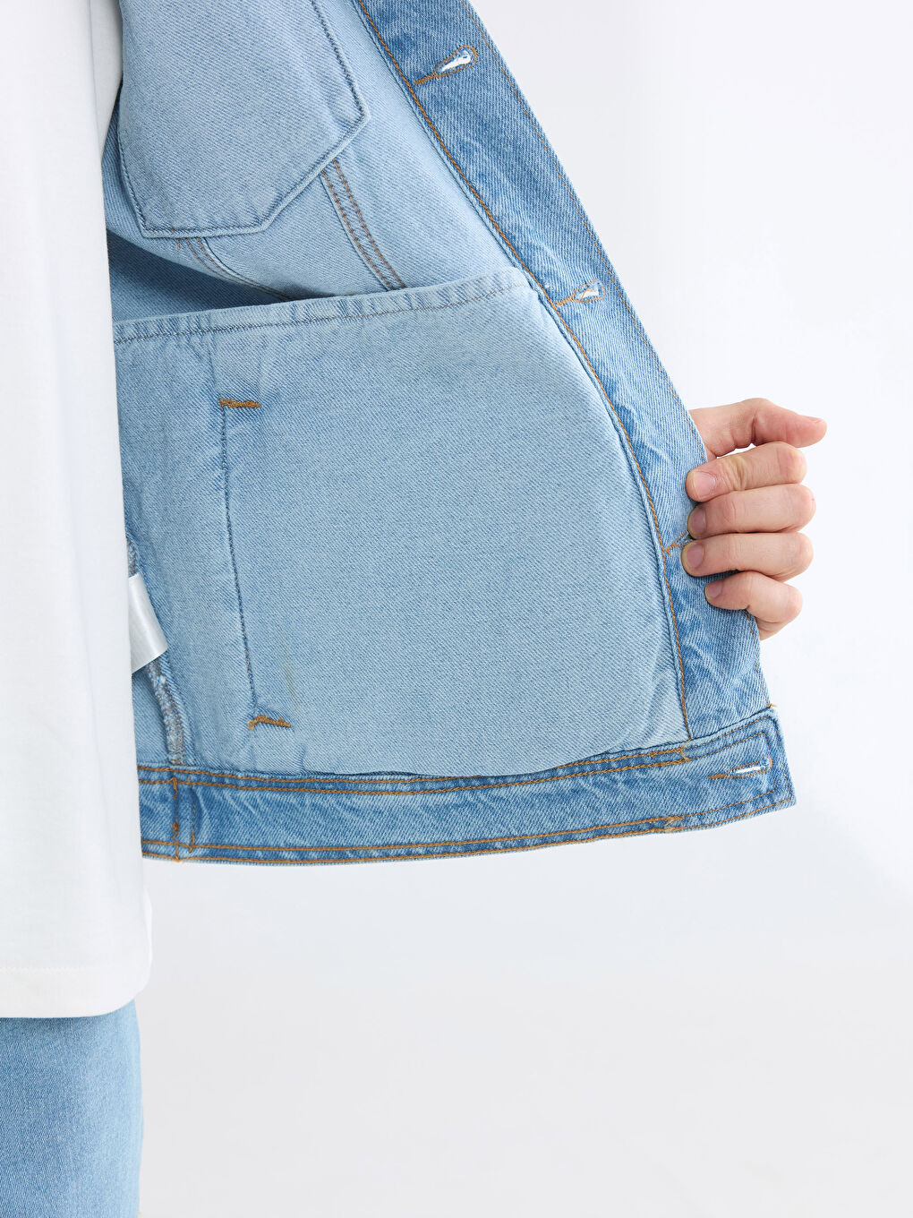 İndigo Standart Kalıp Erkek Jean Ceket-3