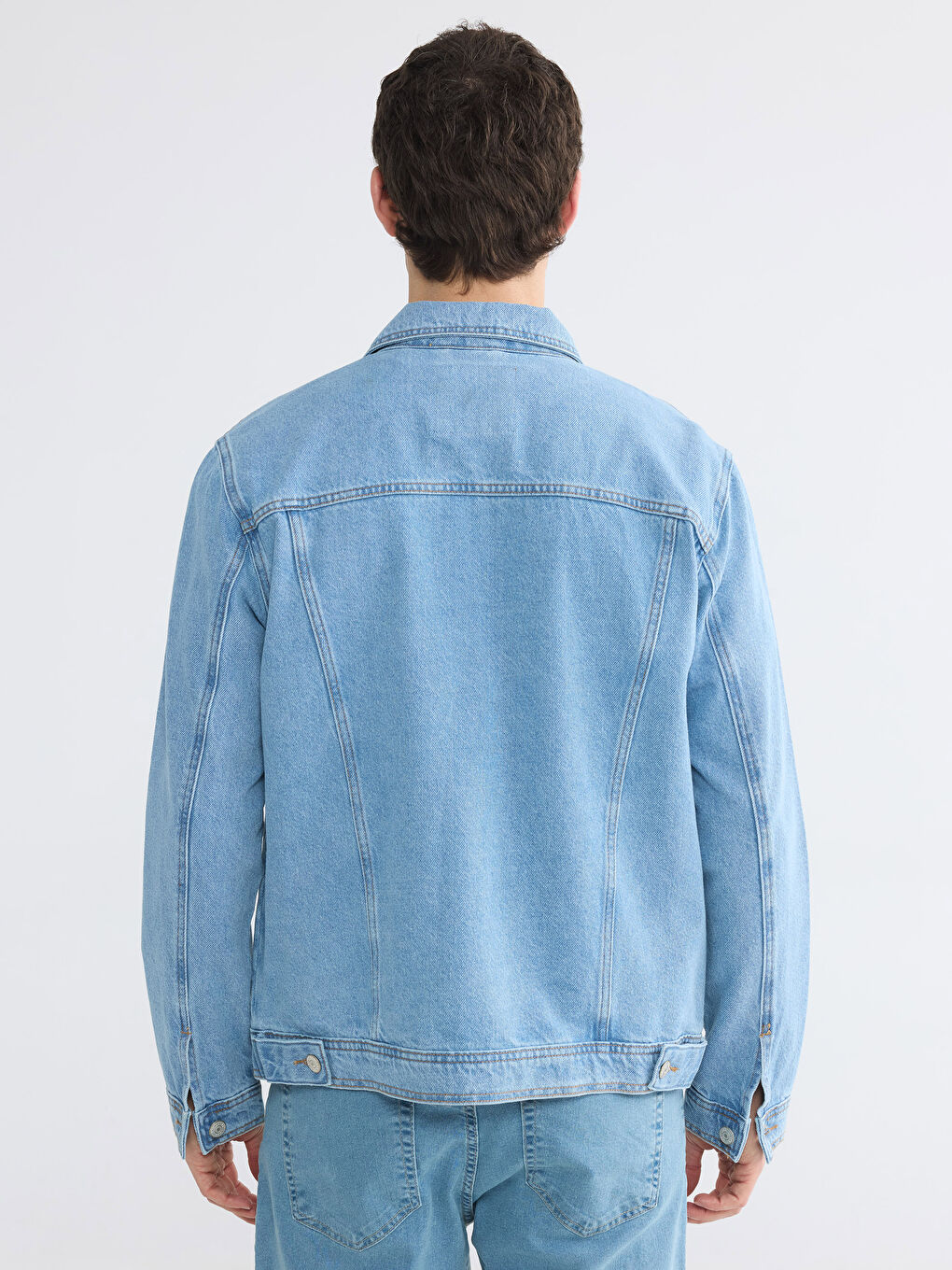 İndigo Standart Kalıp Erkek Jean Ceket-4