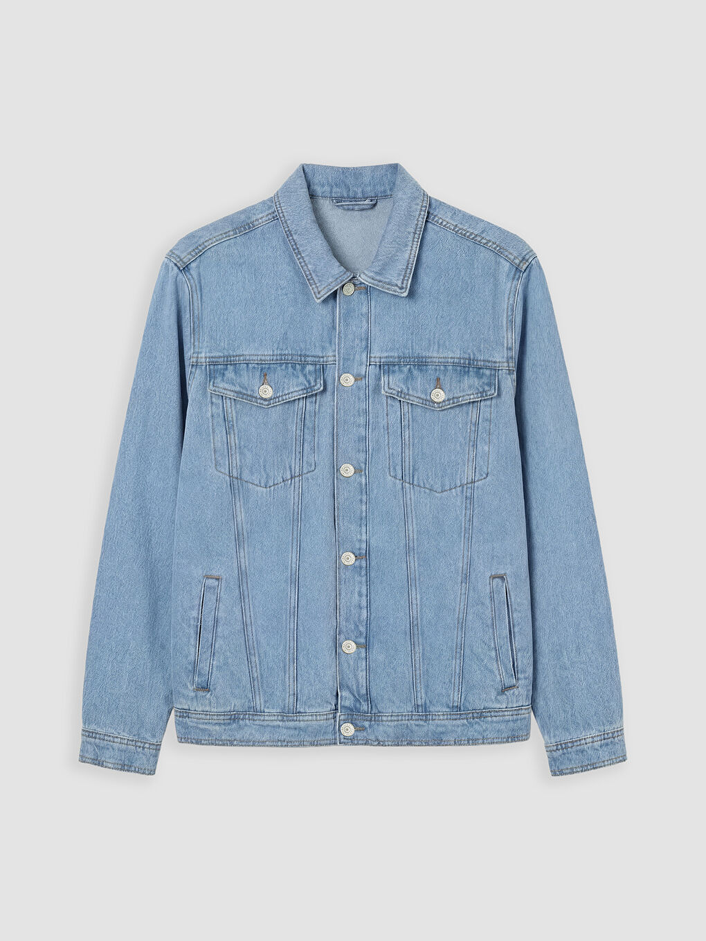 معطف جينز رجالي بقصة عادية-5