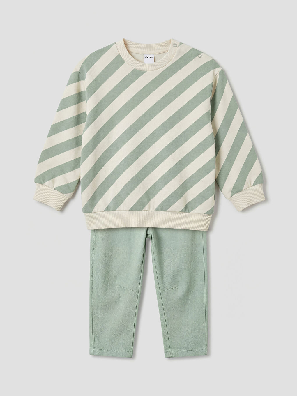 Ekru Erkek Bebek Sweatshirt ve Pantolon