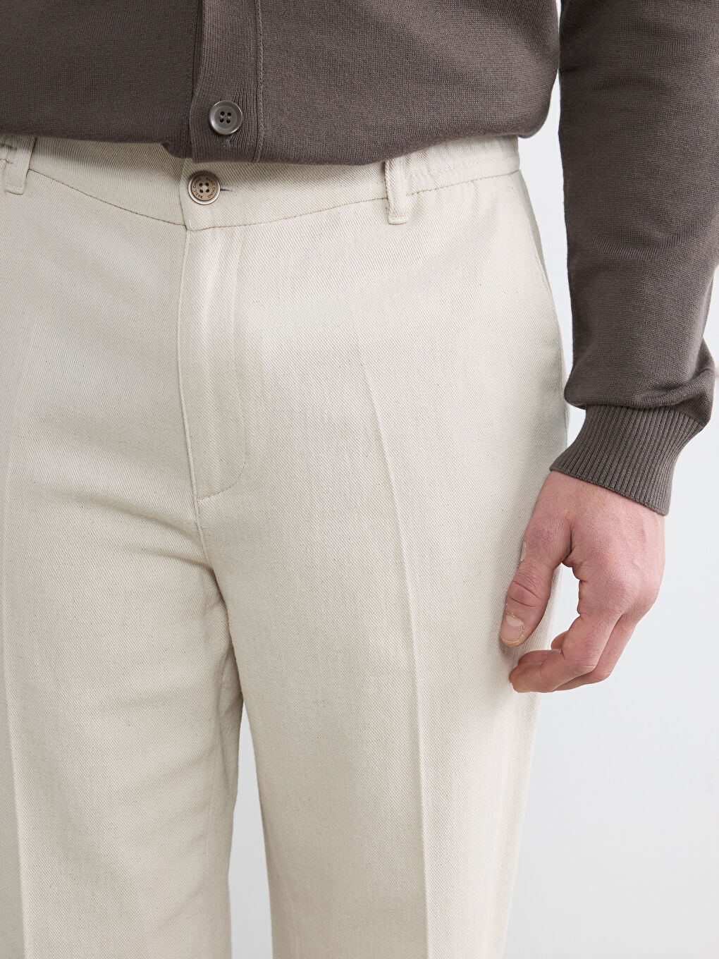 Bej Standart Kalıp Erkek Chino Pantolon-2