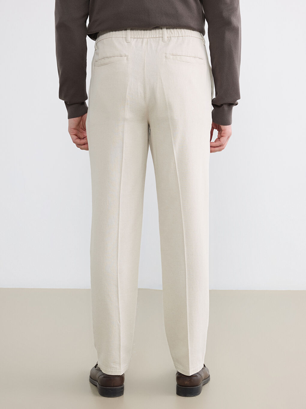 Bej Standart Kalıp Erkek Chino Pantolon-3