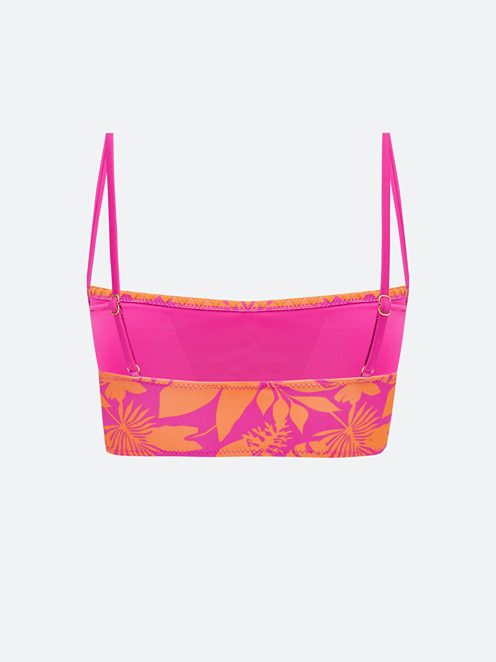 Fuşya Desenli Çıkarılabilir Pedli Kadın Bikini Üstü-1