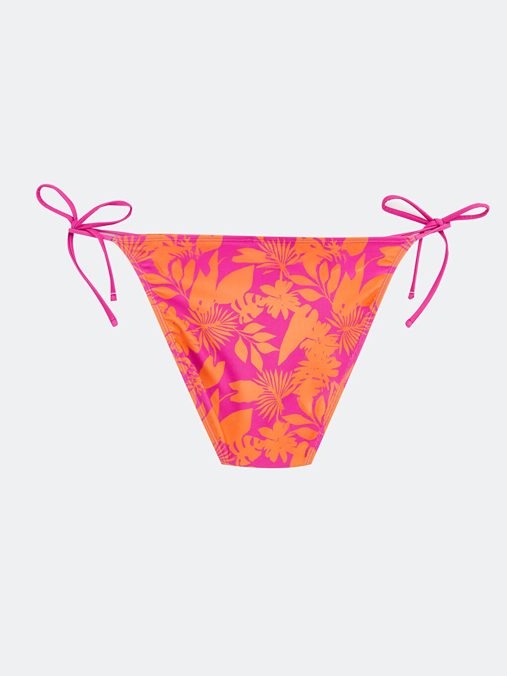 Fuşya Desenli Yanlardan Bağlamalı Kadın Bikini Altı-1