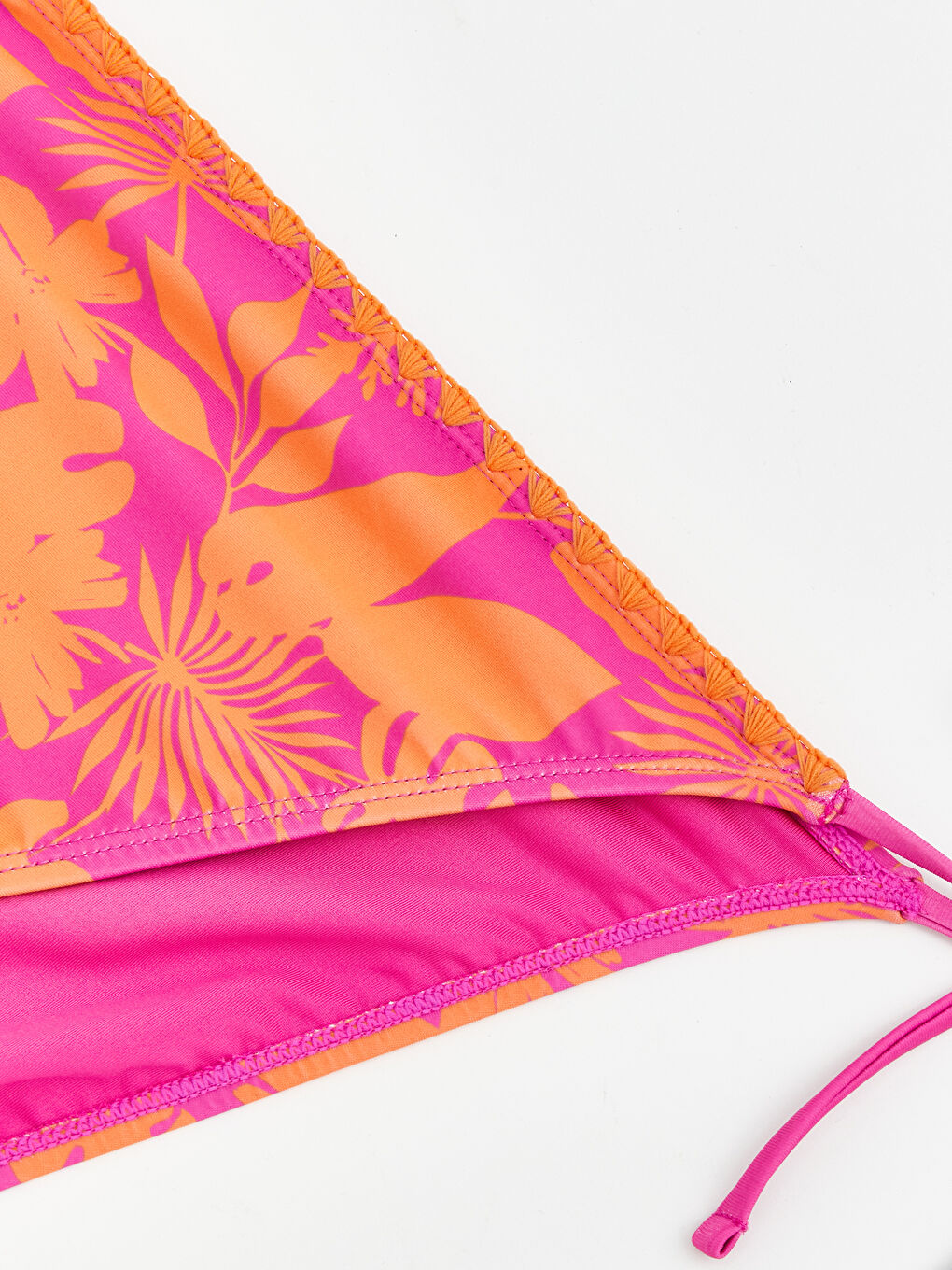 Fuşya Desenli Yanlardan Bağlamalı Kadın Bikini Altı-2