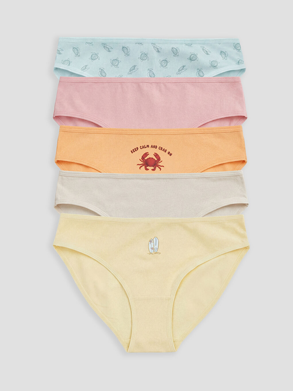 Mavi Baskılı Bikini Külot 5'li