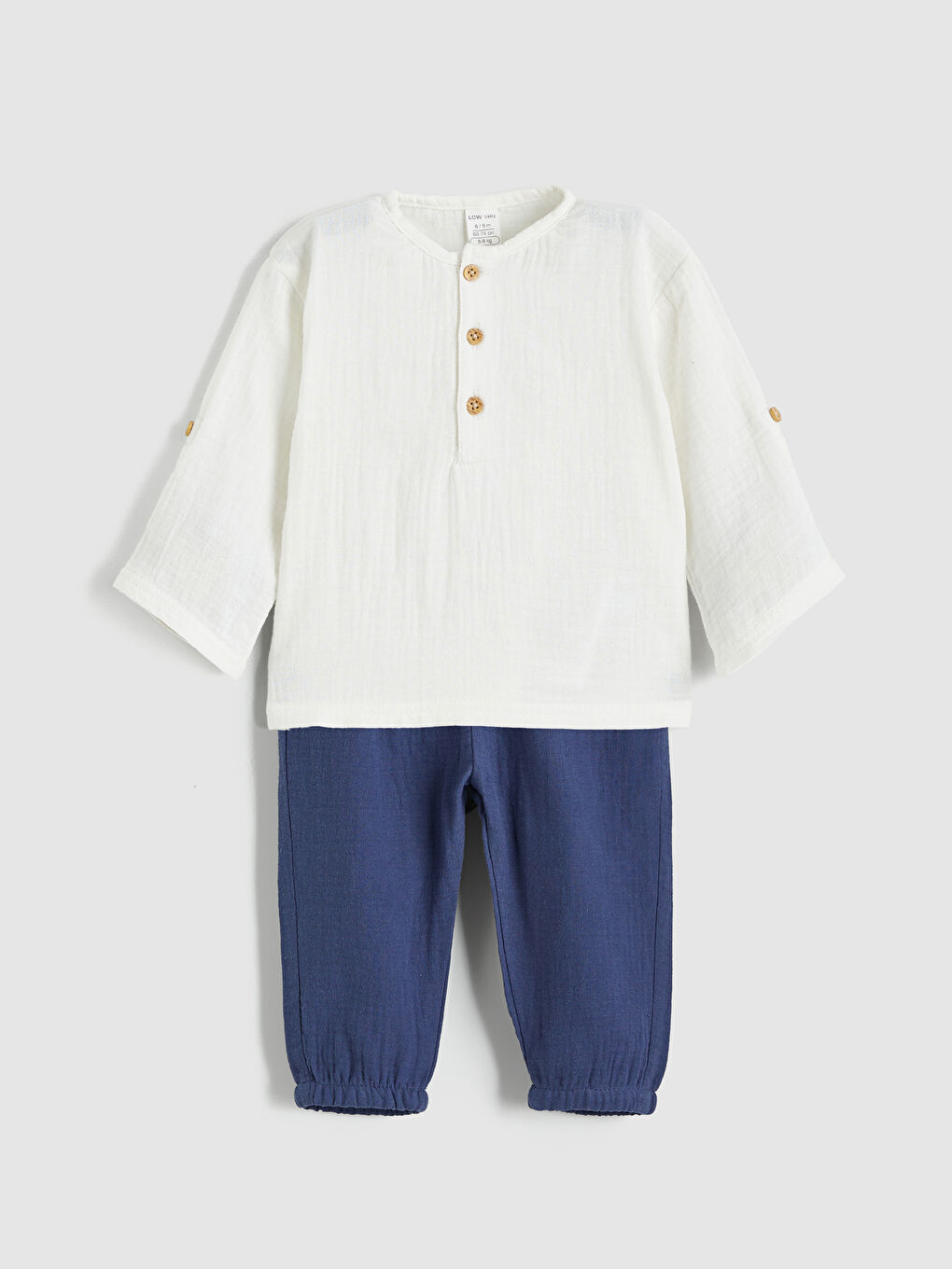 Baby Boys' Grandad Collar Shirt and Sweatpants