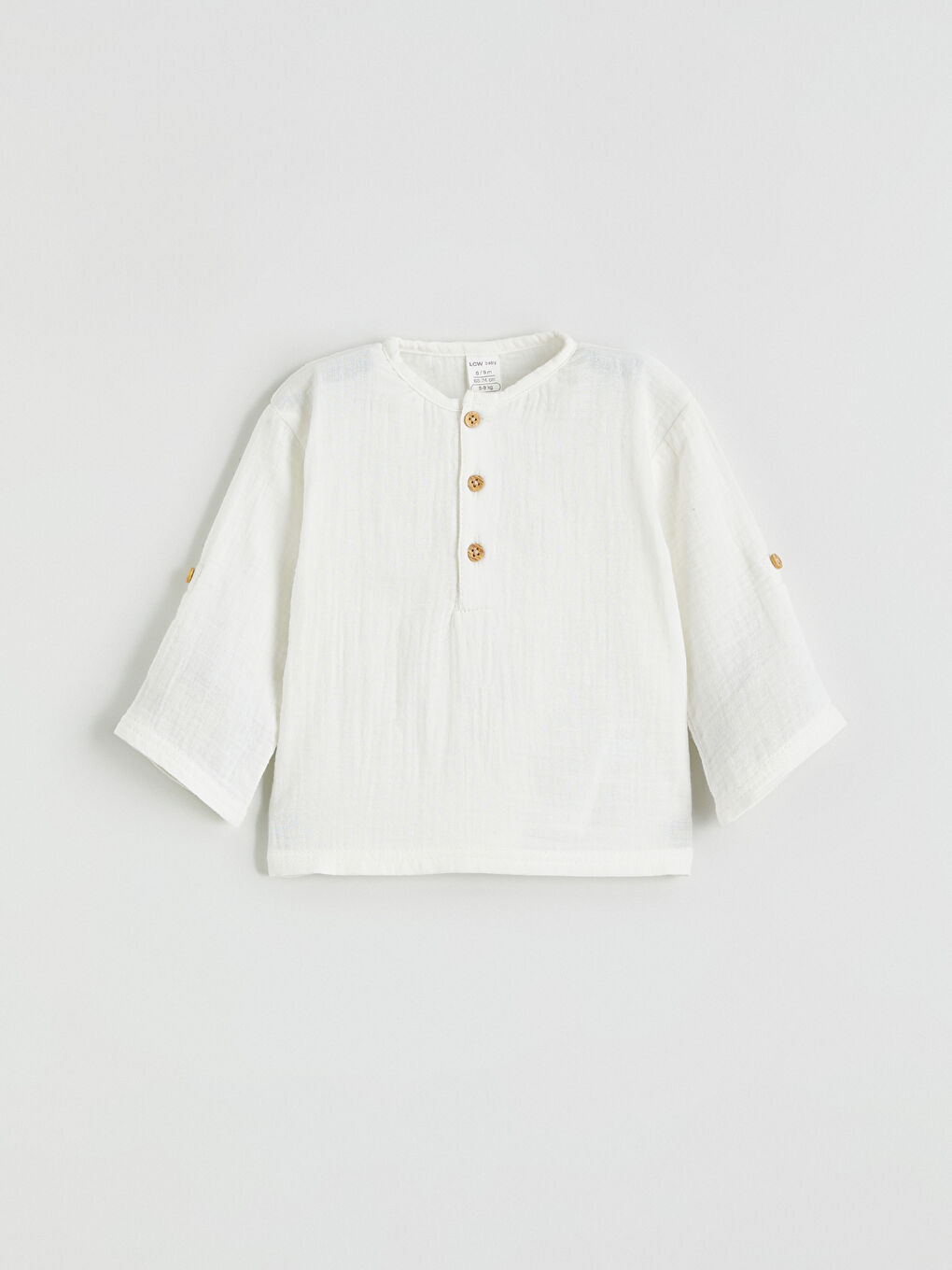 Baby Boys' Grandad Collar Shirt and Sweatpants-1