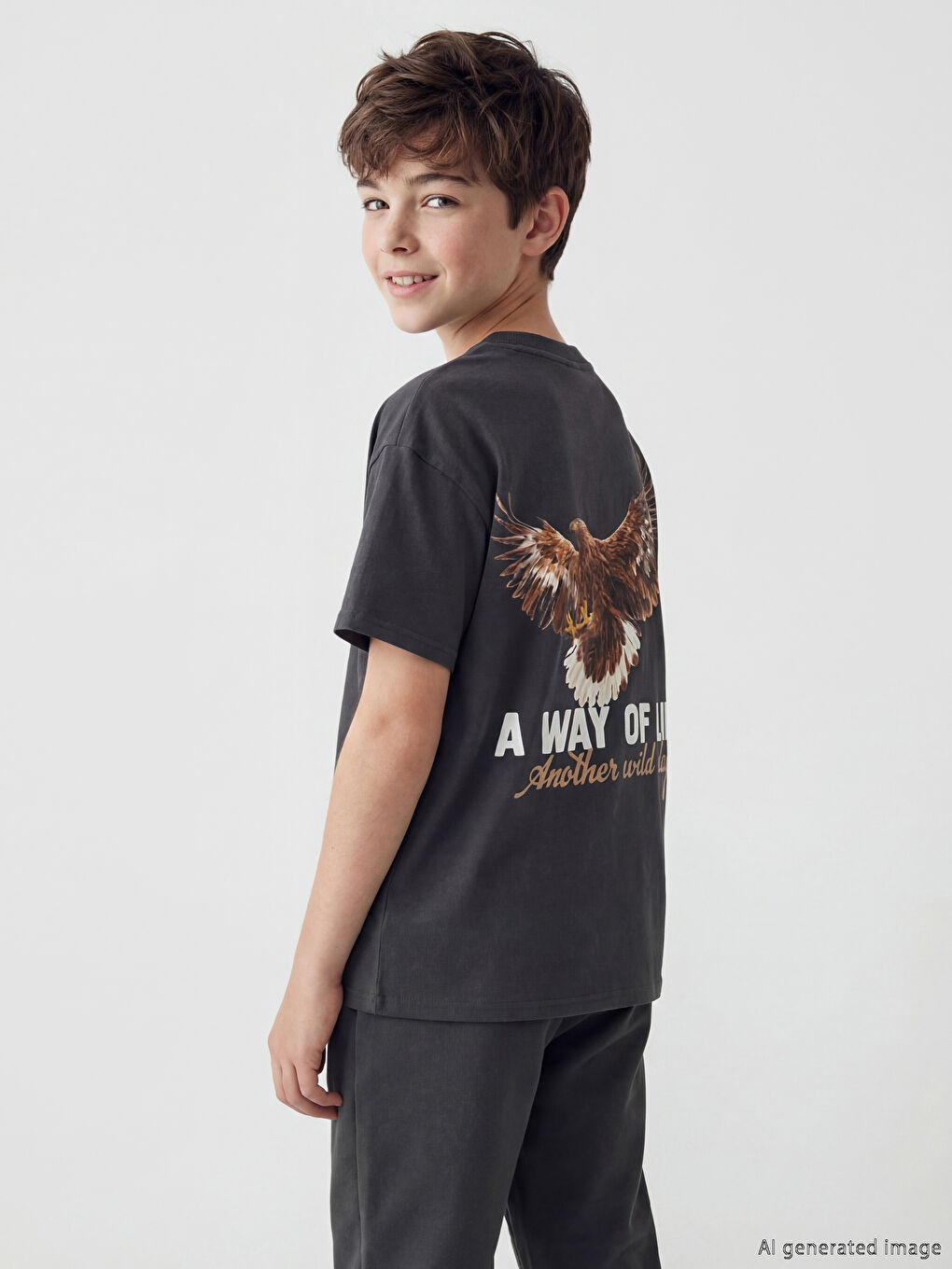 T-shirt imprimé garçon à col rond-1