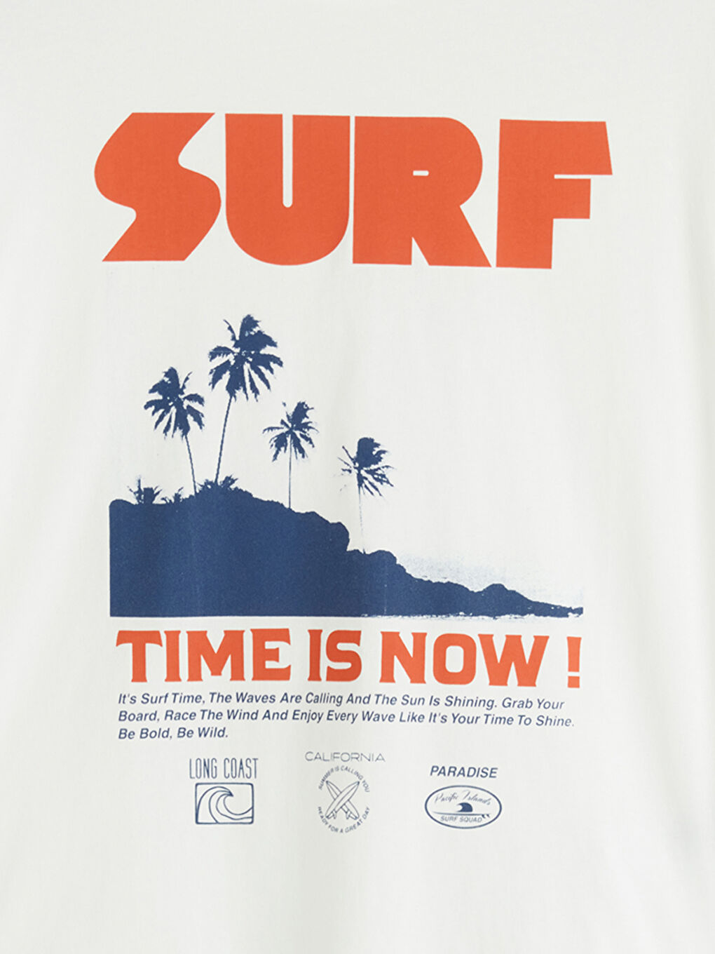 Ekru Slogan Baskılı Bisiklet Yaka Erkek Çocuk Tişört-1